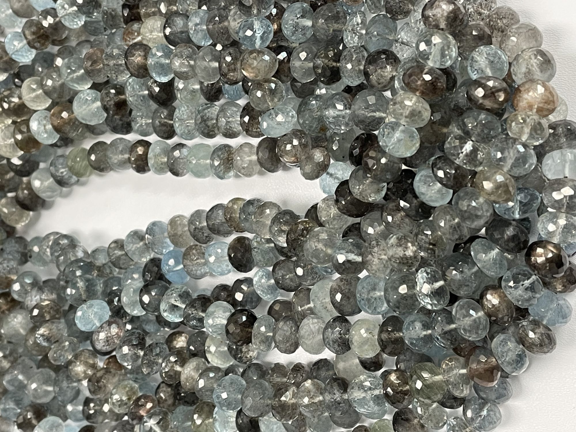 Copper Aquamarine Rondelle Faceted