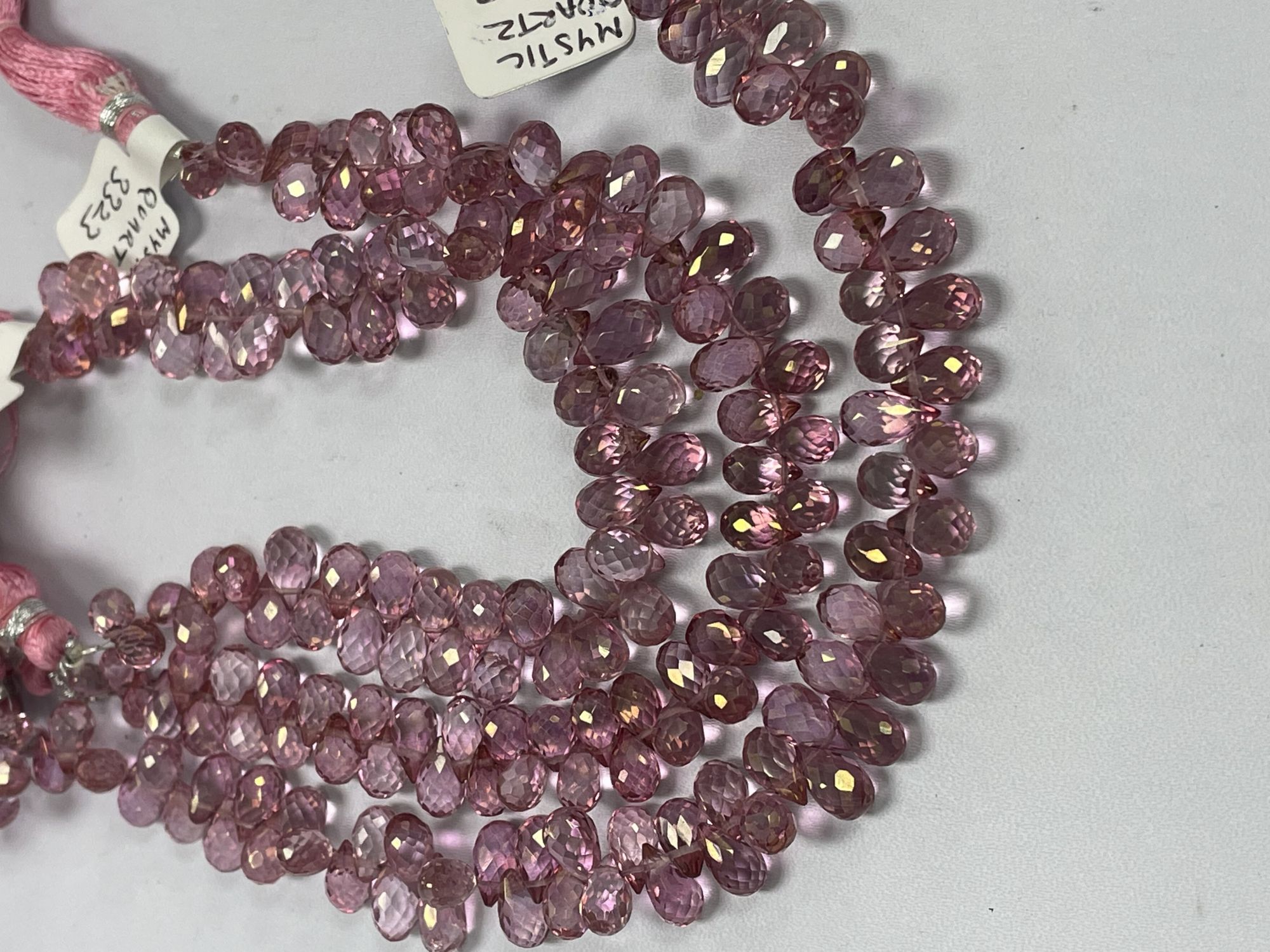 Pink Mystic Quartz Drop Faceted