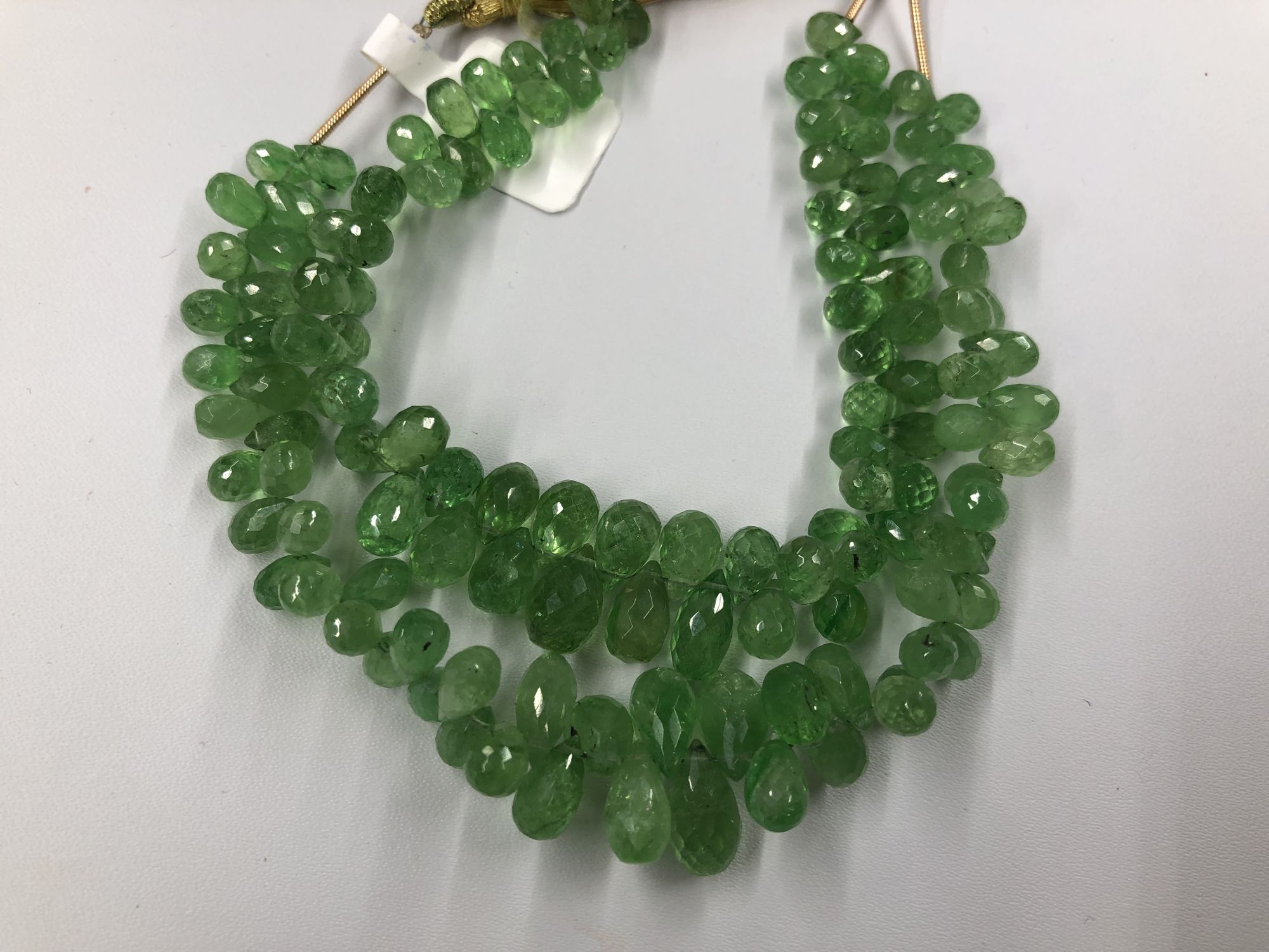 Natural Tsavorite Drops Faceted Graduated