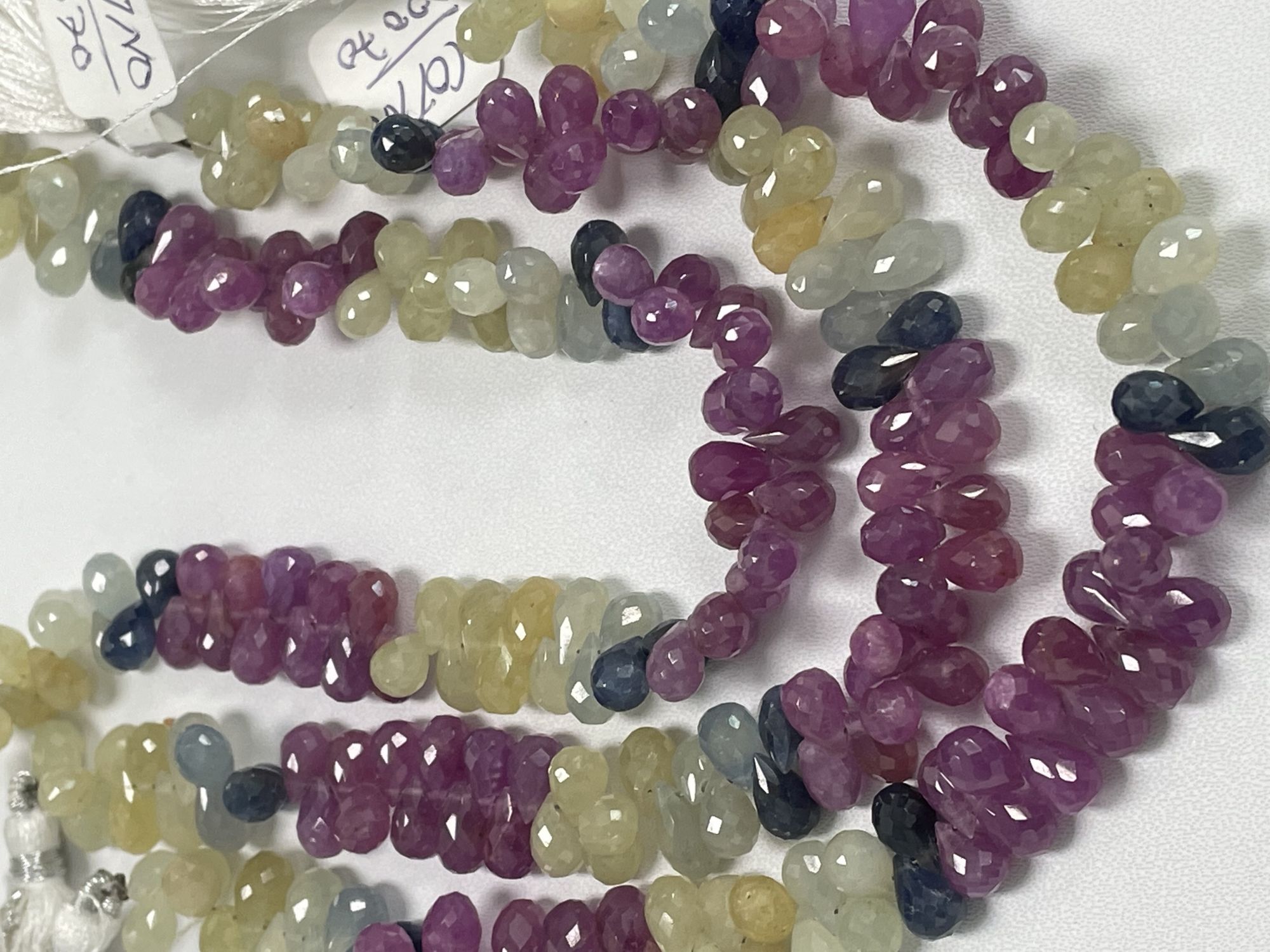 Multi Color Sapphire Drop Faceted