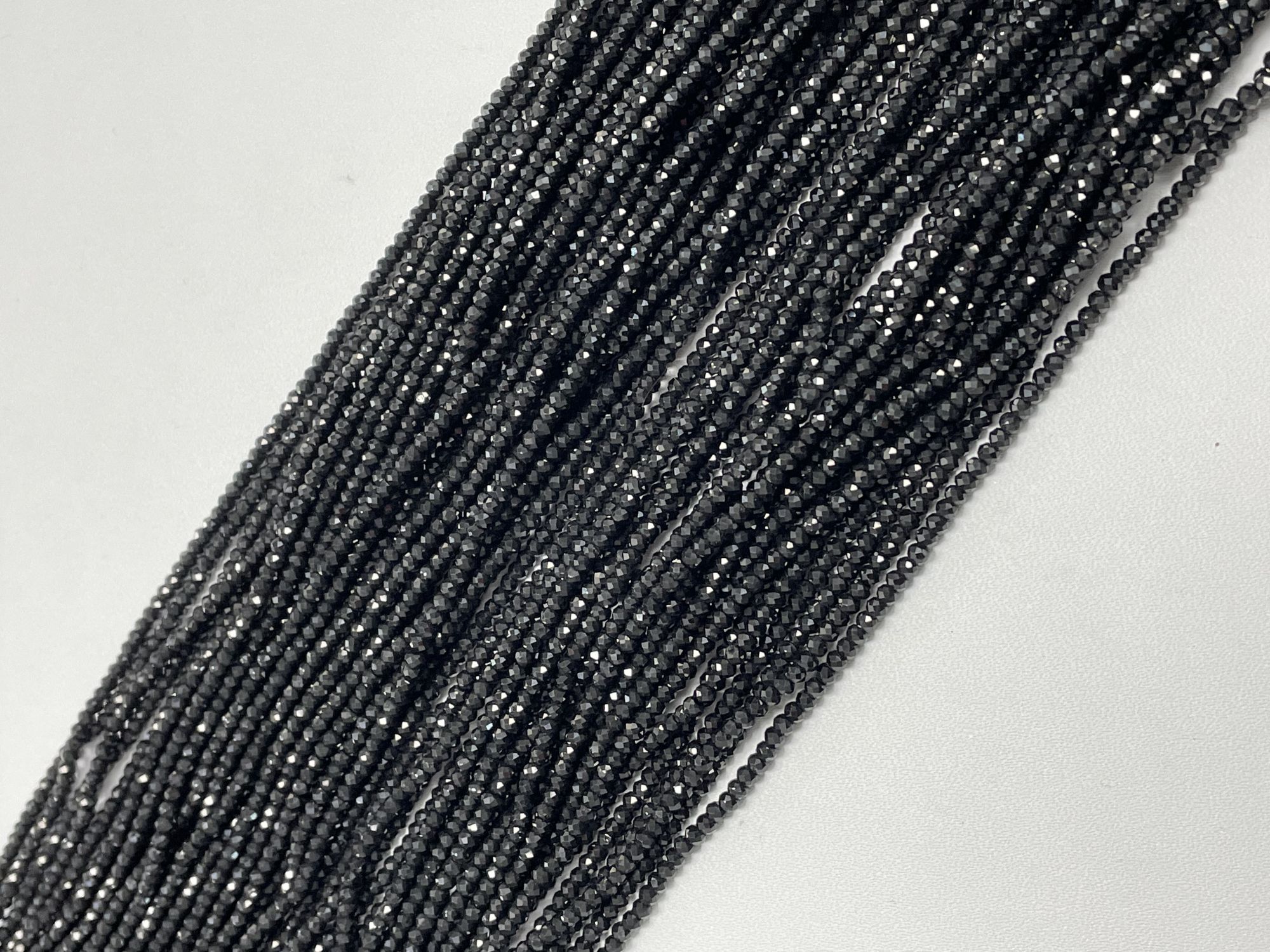 Black Spinel Rondelle Faceted