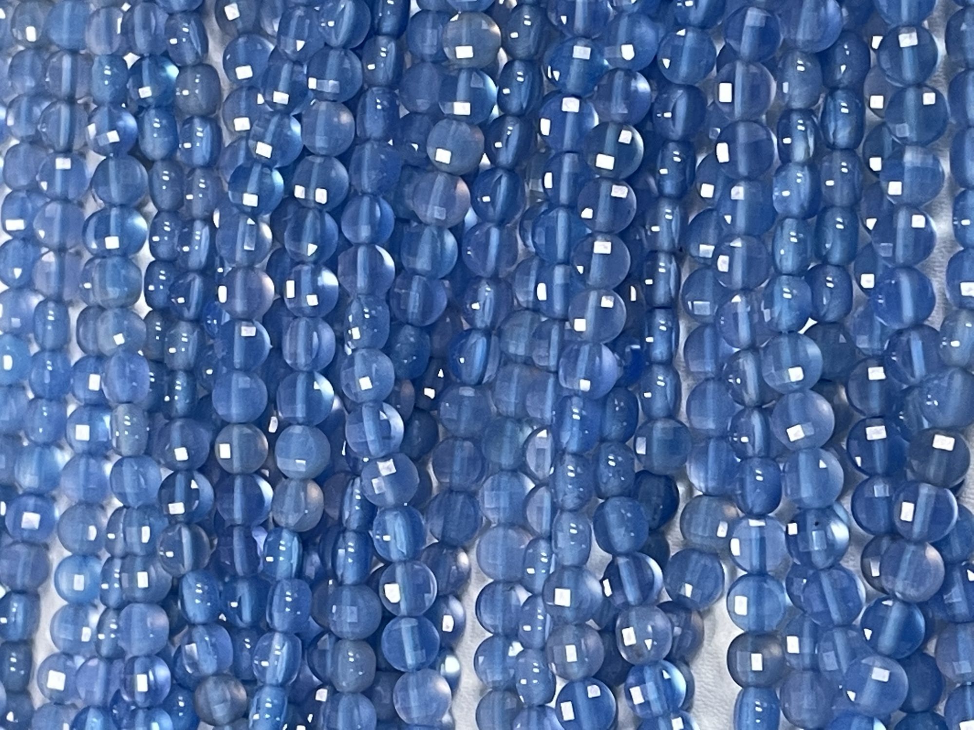 Blue Chalcedony Coin Faceted