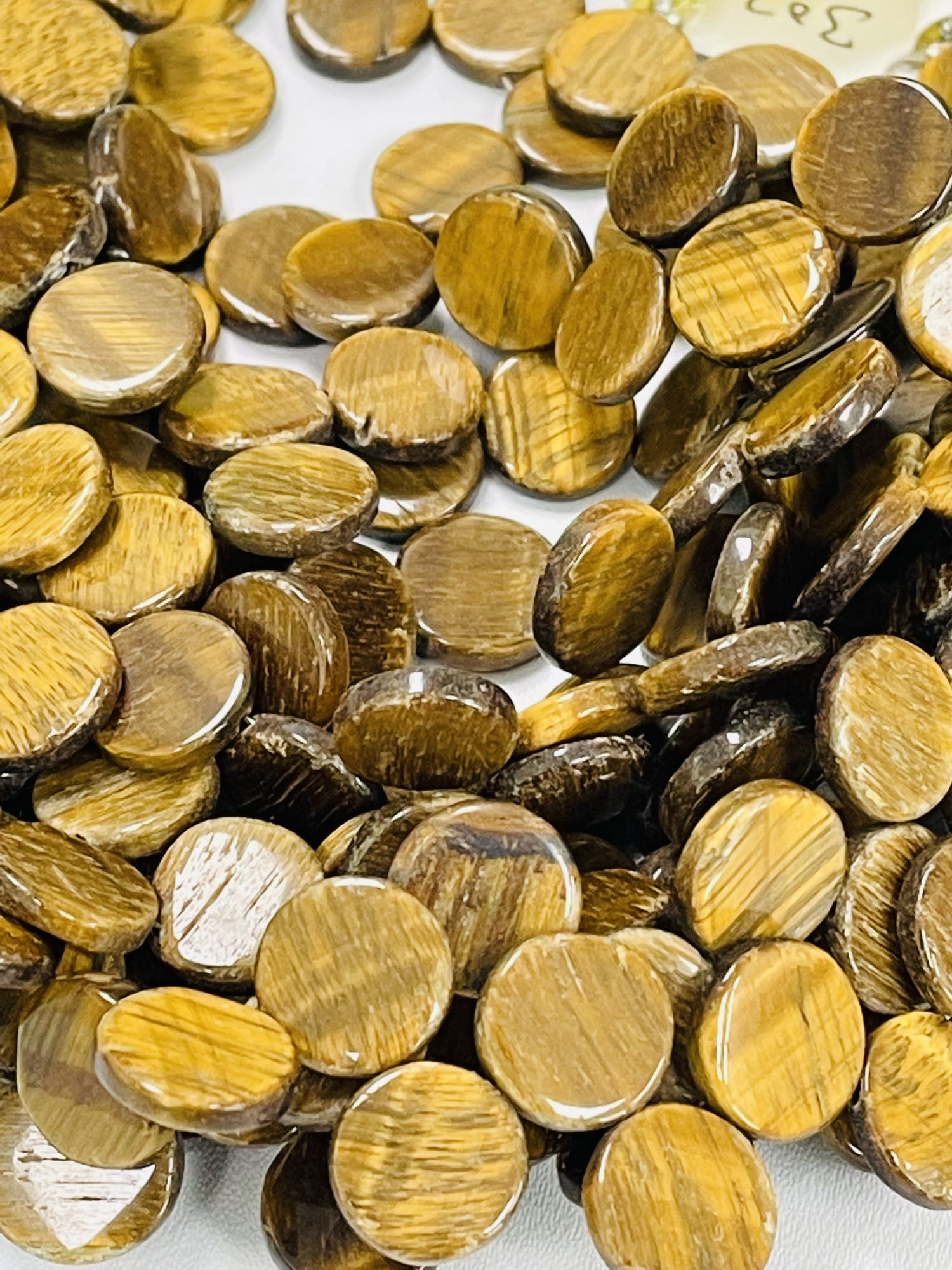 Golden Cats Eye Coin Faceted