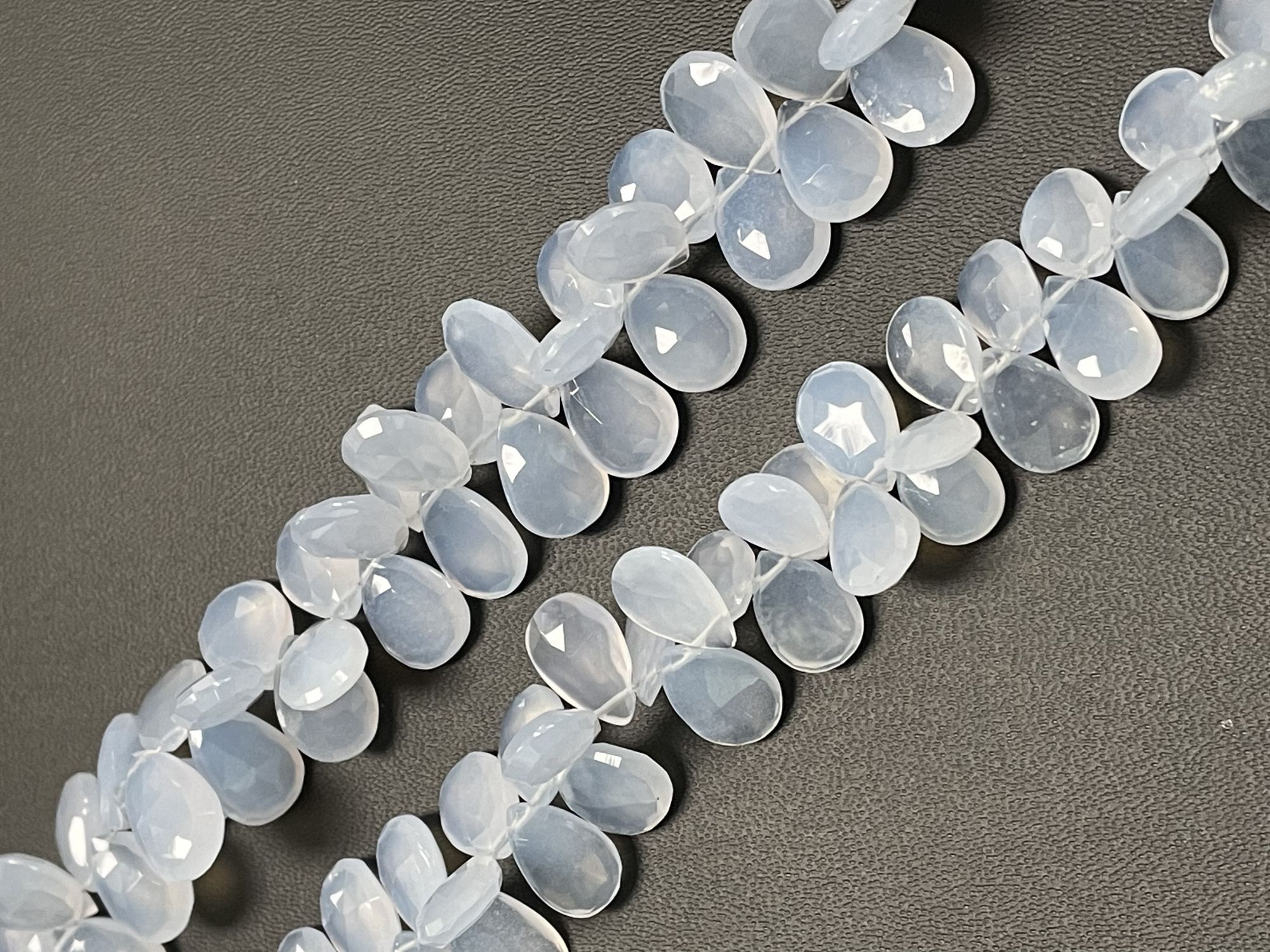 Blue Chalcedony Pear Faceted