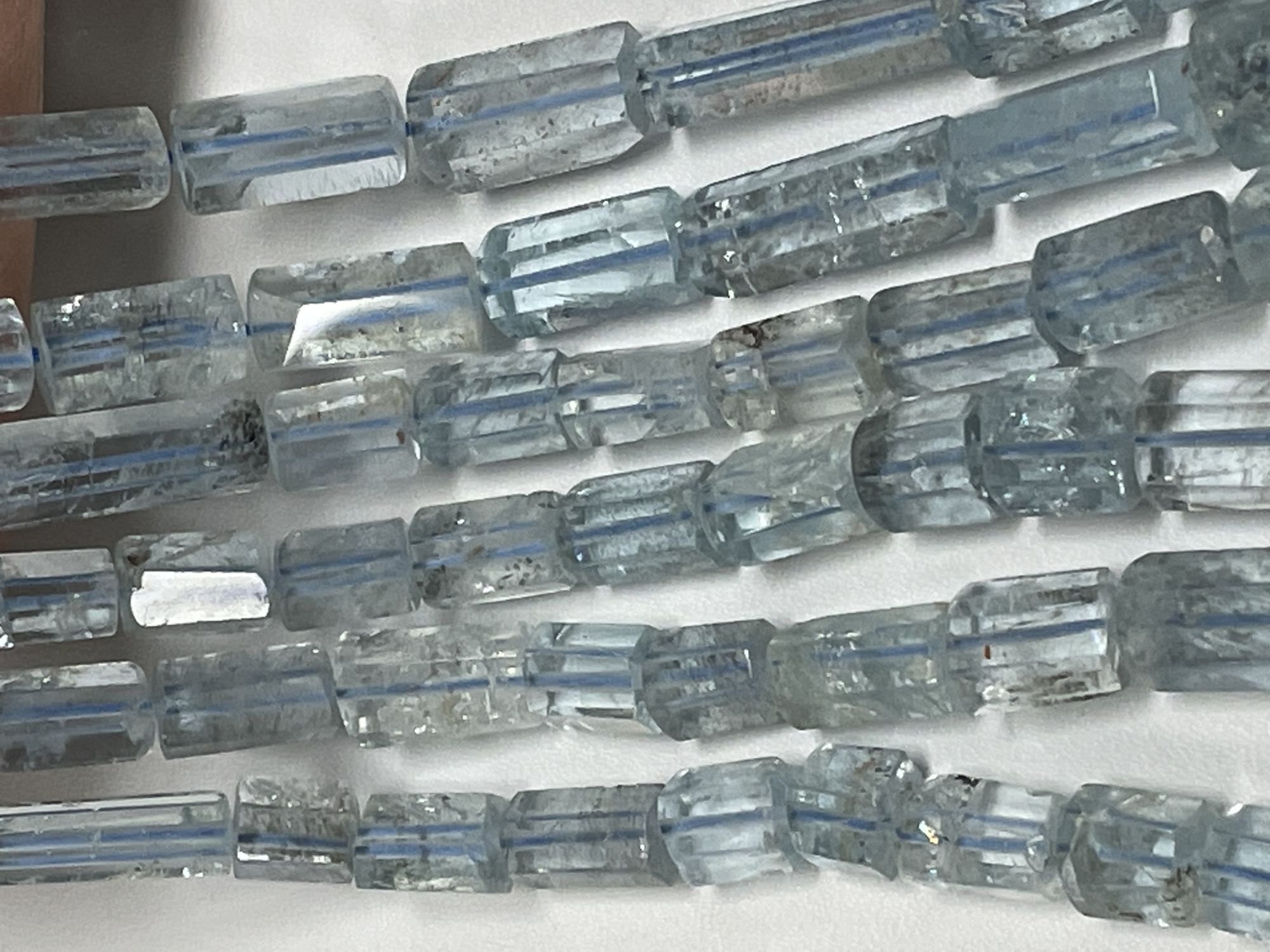 Copper Aquamarine Tube Faceted