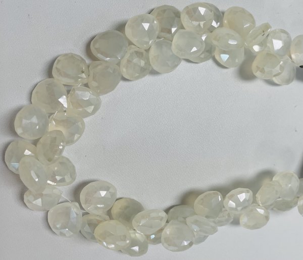 Pearl Chalcedony Heart Faceted