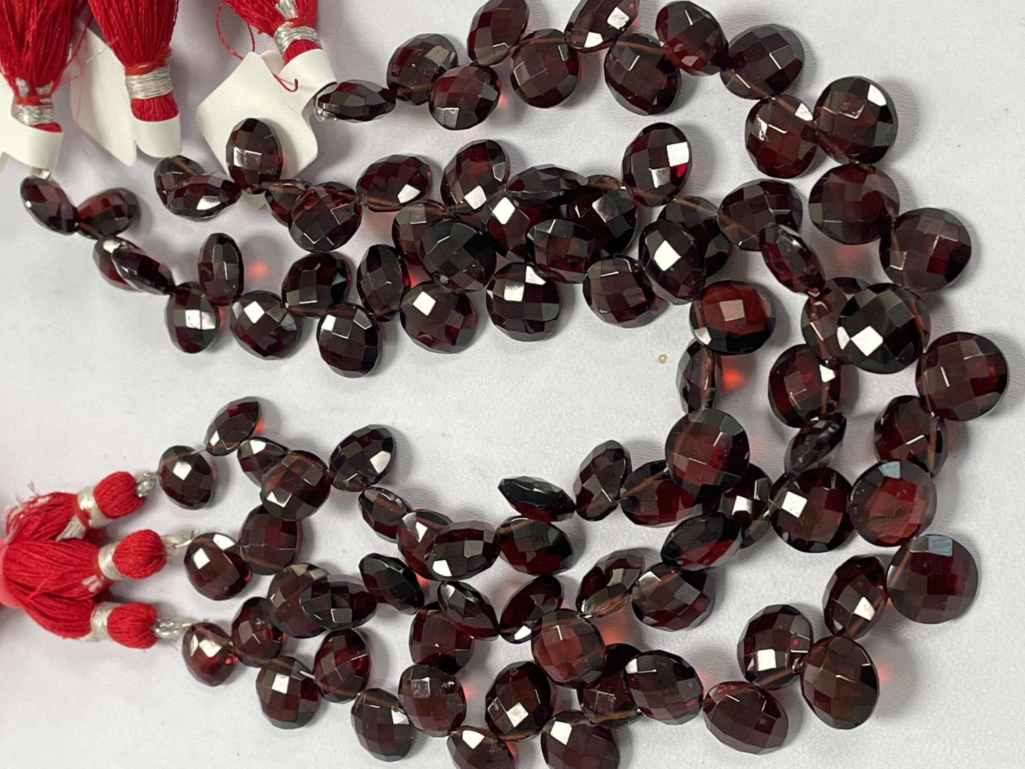 Red Garnet Coin Faceted