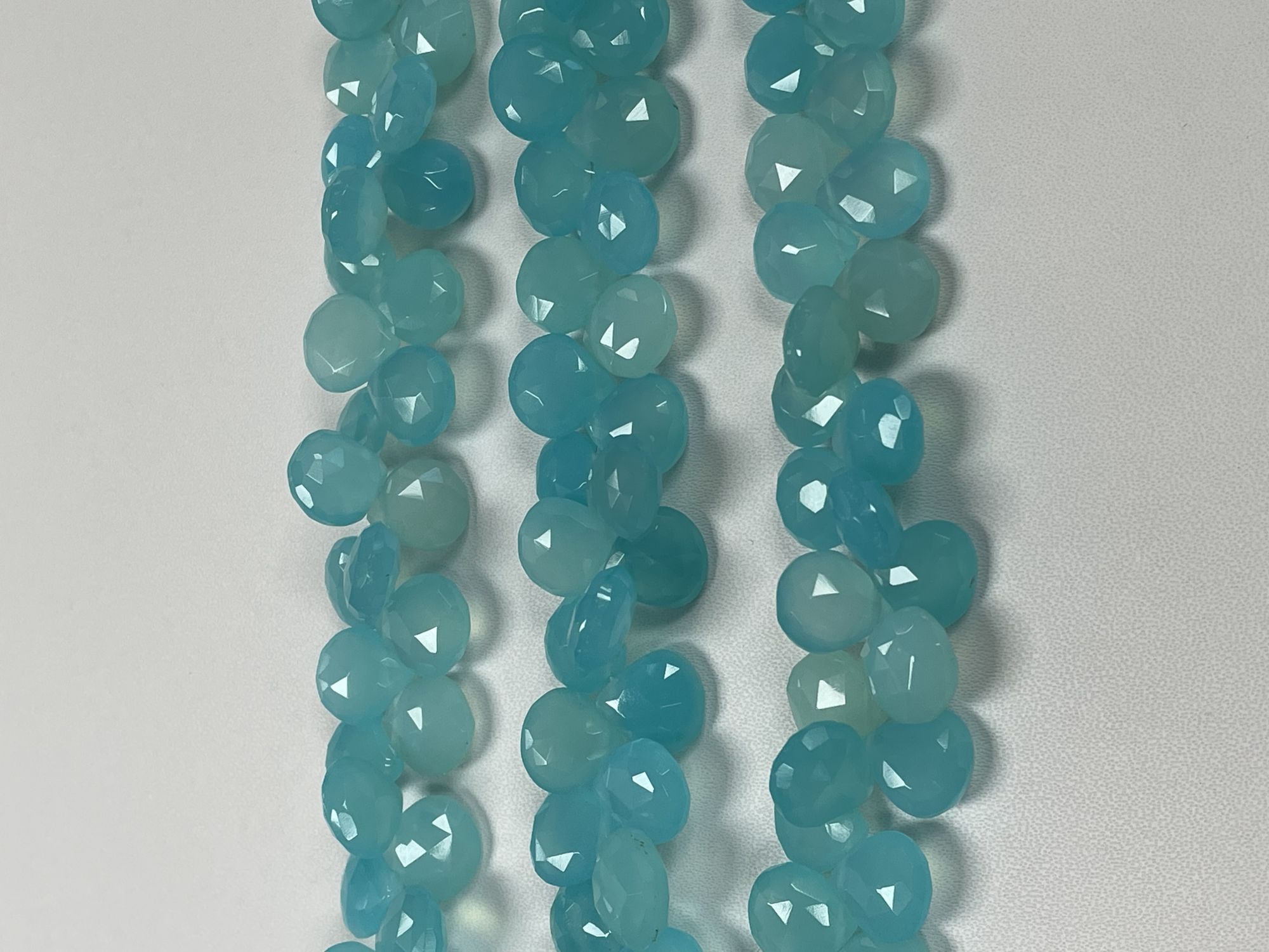 Aqua Chalcedony Heart Faceted