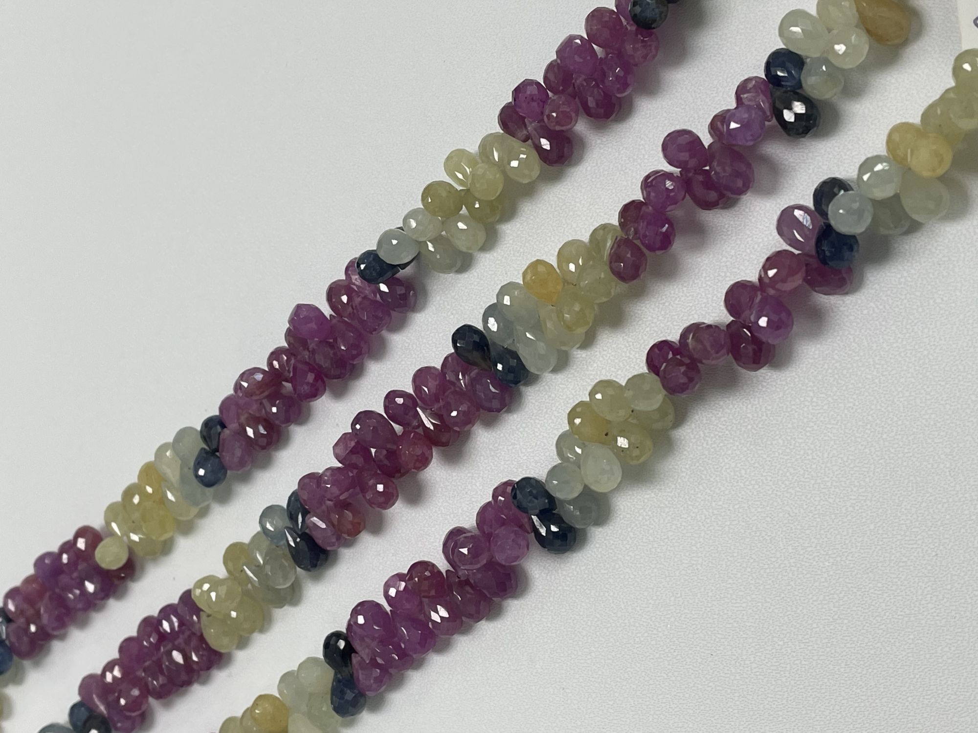Multi Color Sapphire Drop Faceted