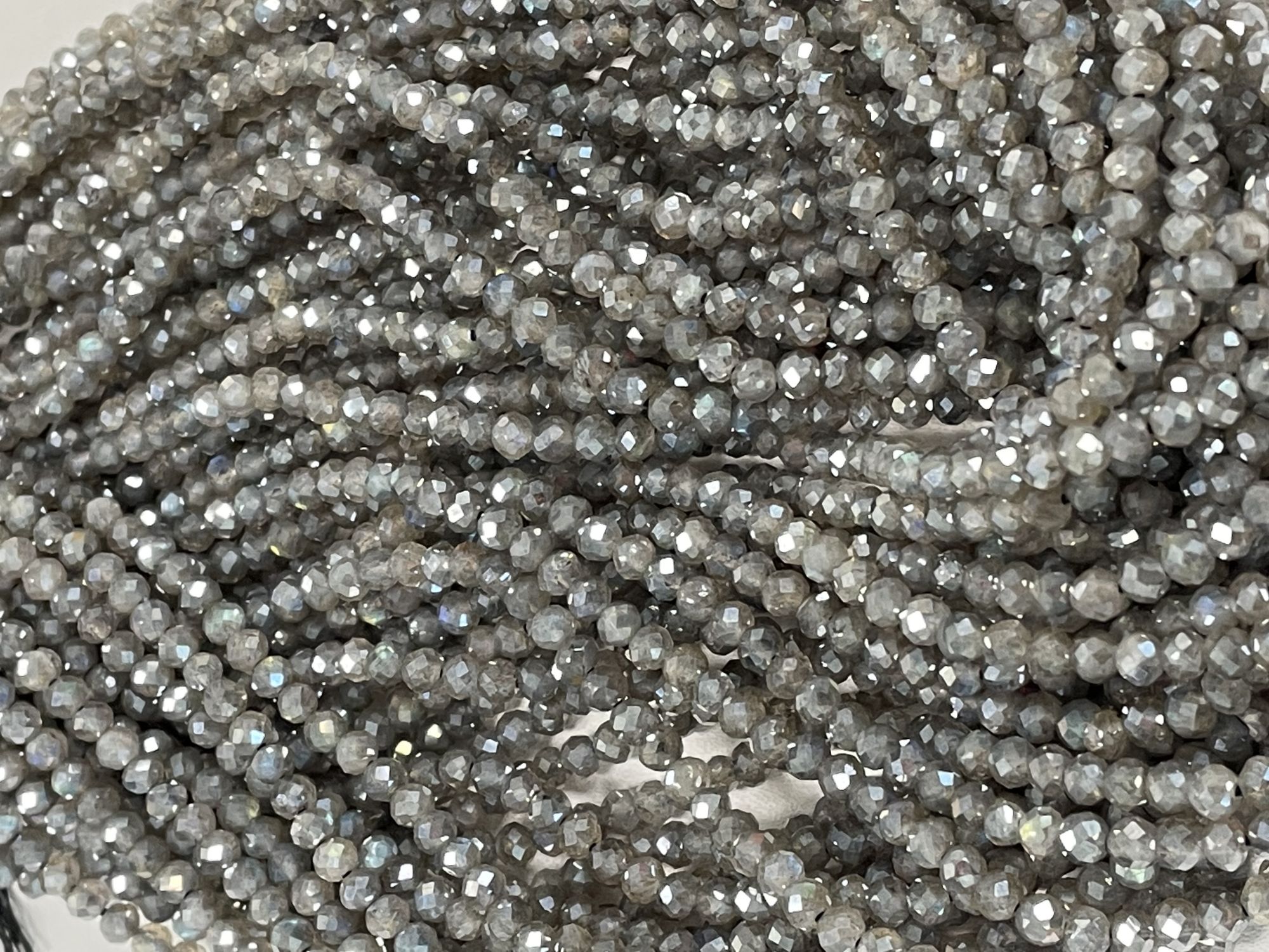 Coated Labradorite Rondelle Faceted