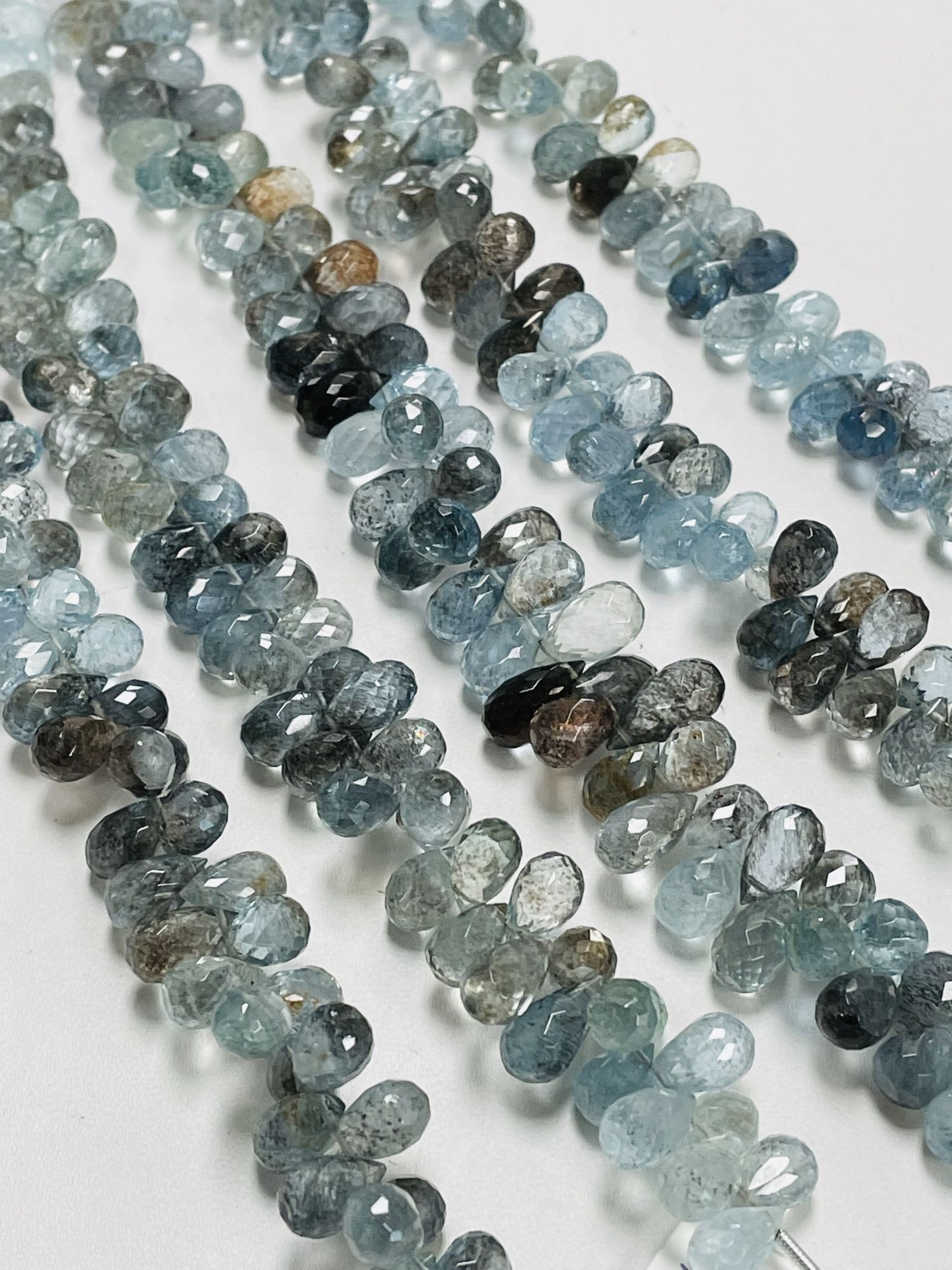 Copper Aquamarine Drop Faceted