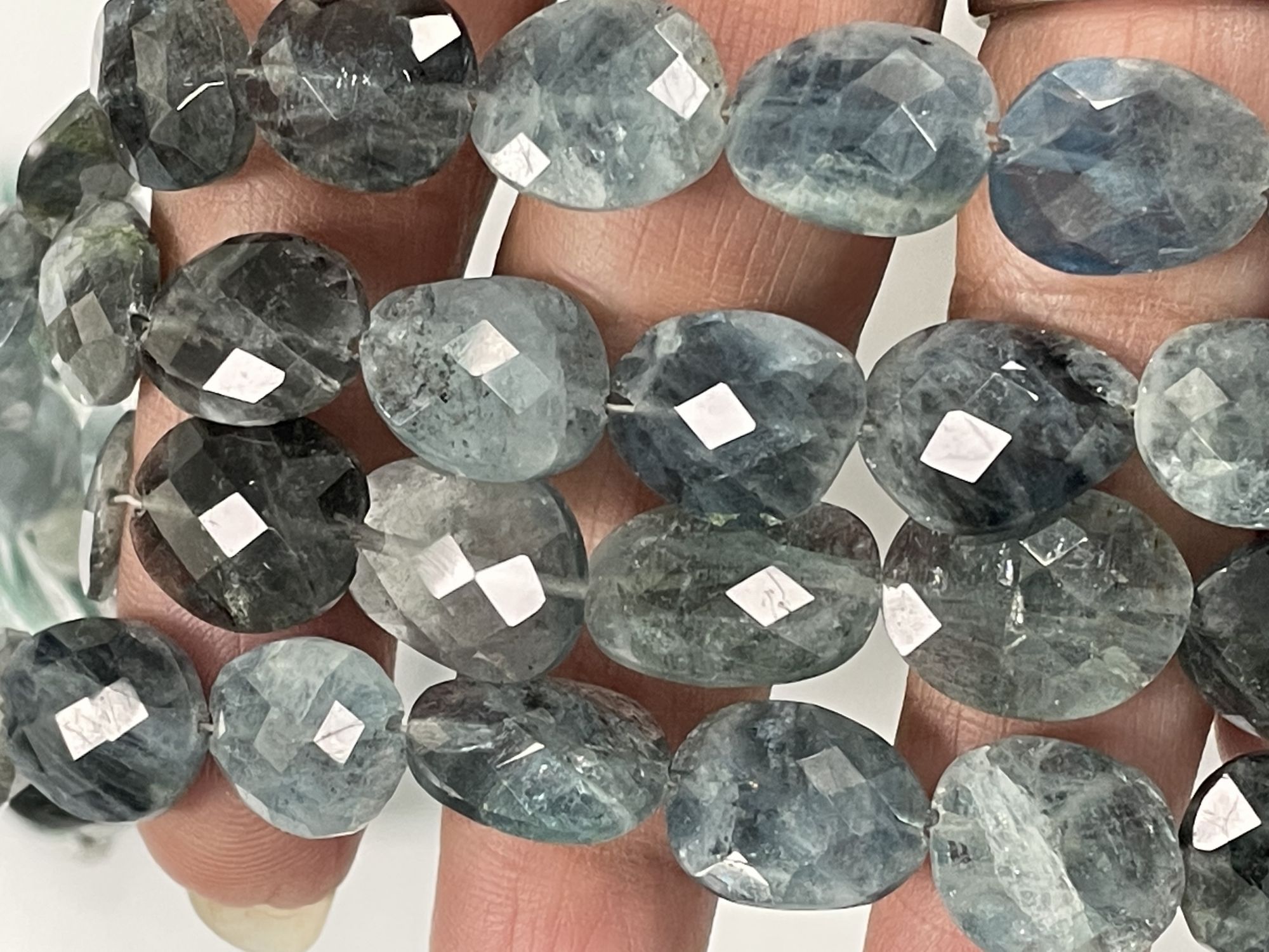 Moss Aquamarine Nugget Faceted