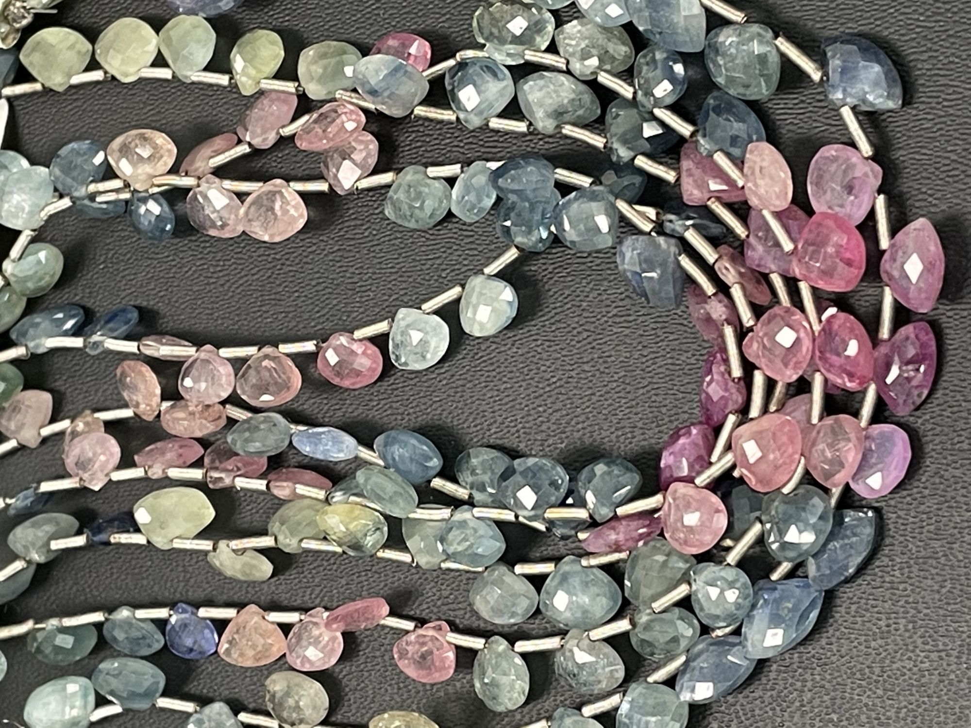 Multi Color Sapphire Heart Faceted