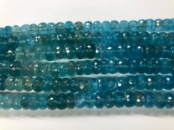 Sea-Green Apatite Rondelles Faceted