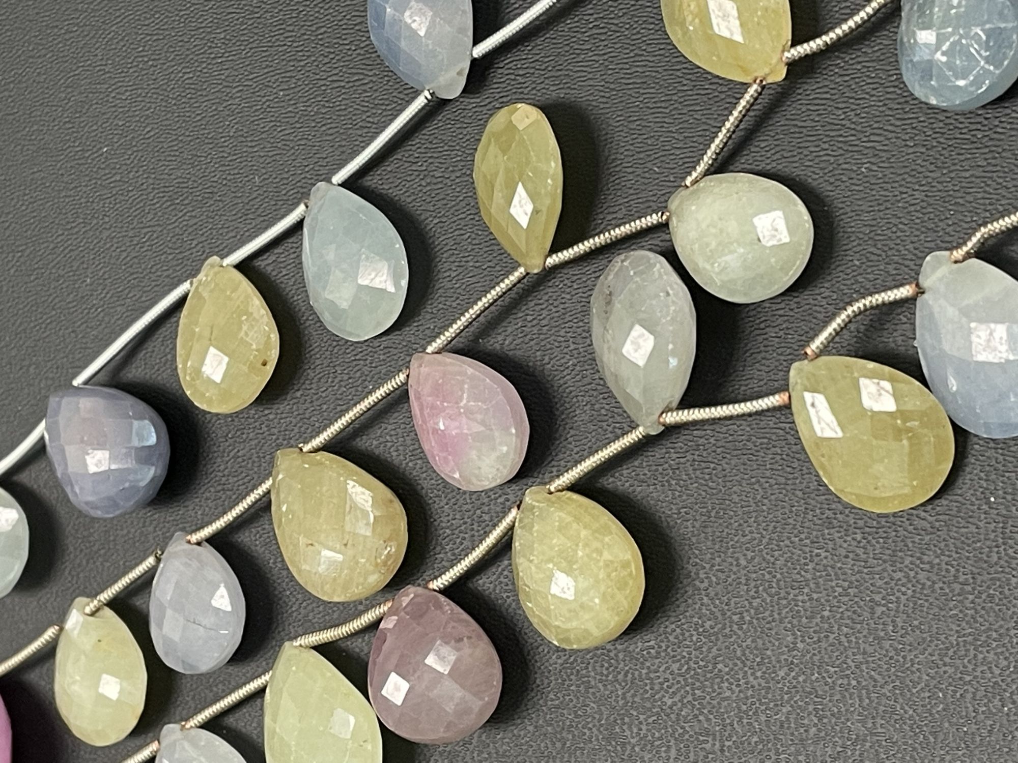 Multi Color Sapphire Pear Faceted