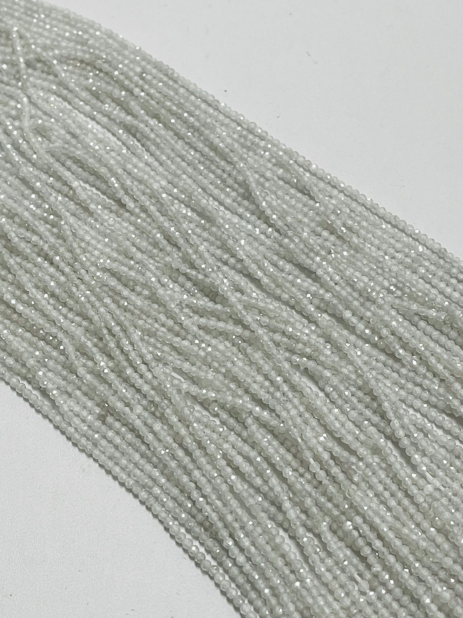 Natural White Zircon Rondelle Faceted