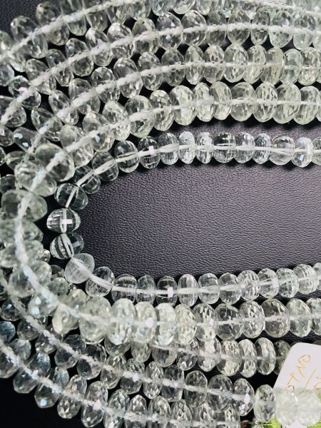 Green Amethyst Rondelle Faceted