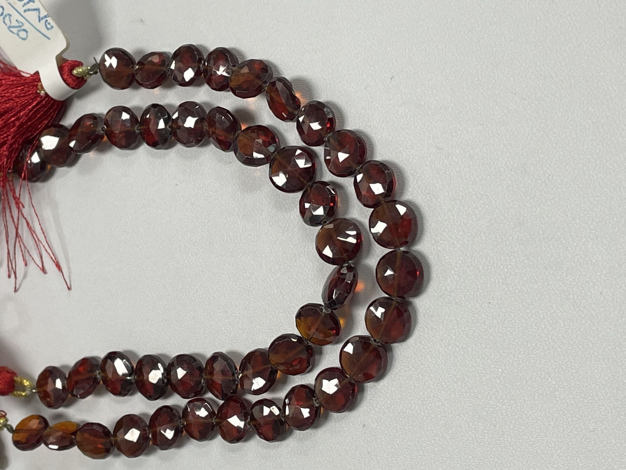 Red Garnet Coin Faceted