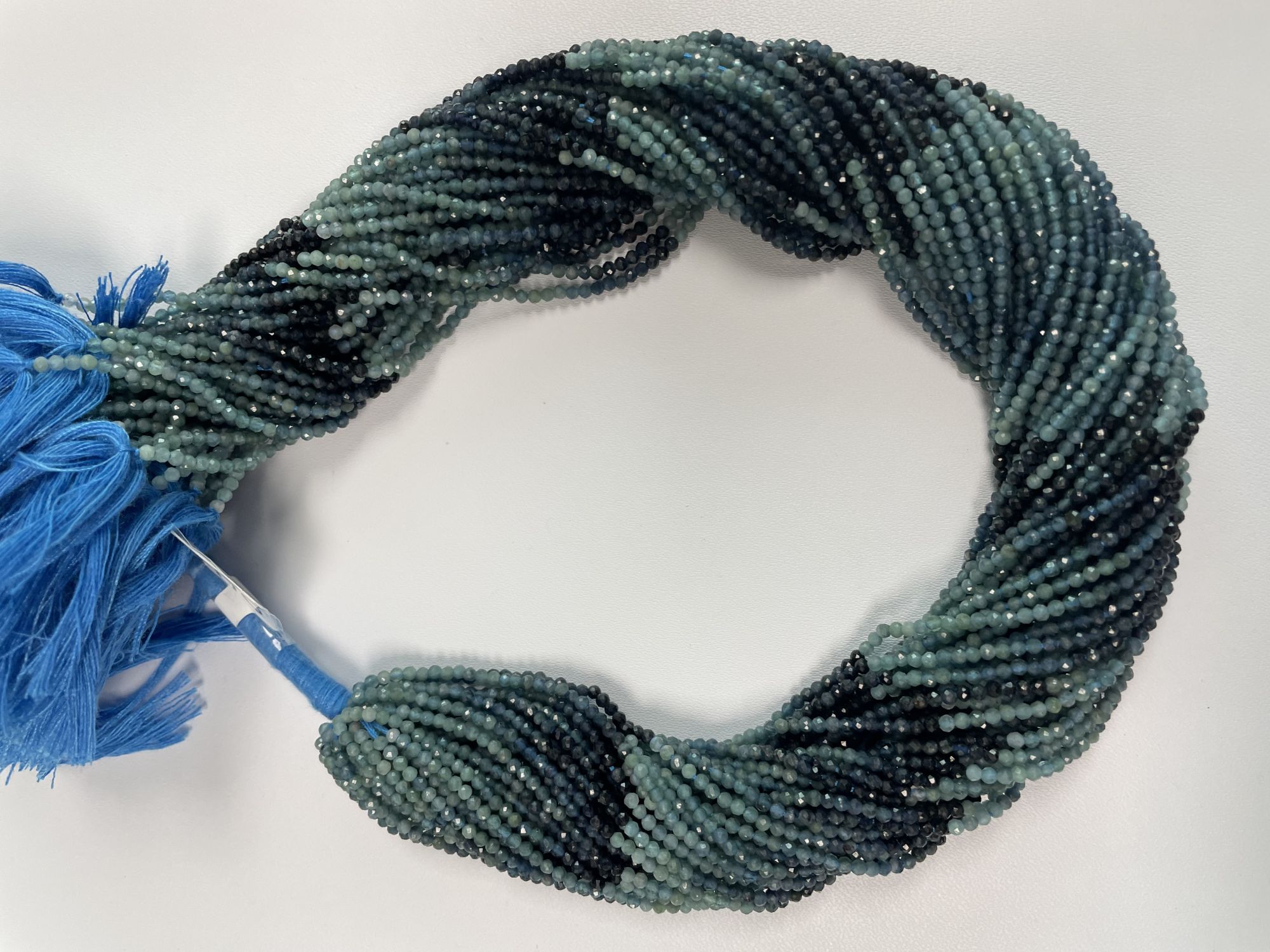 Blue Shaded Tourmaline Rondelle Faceted