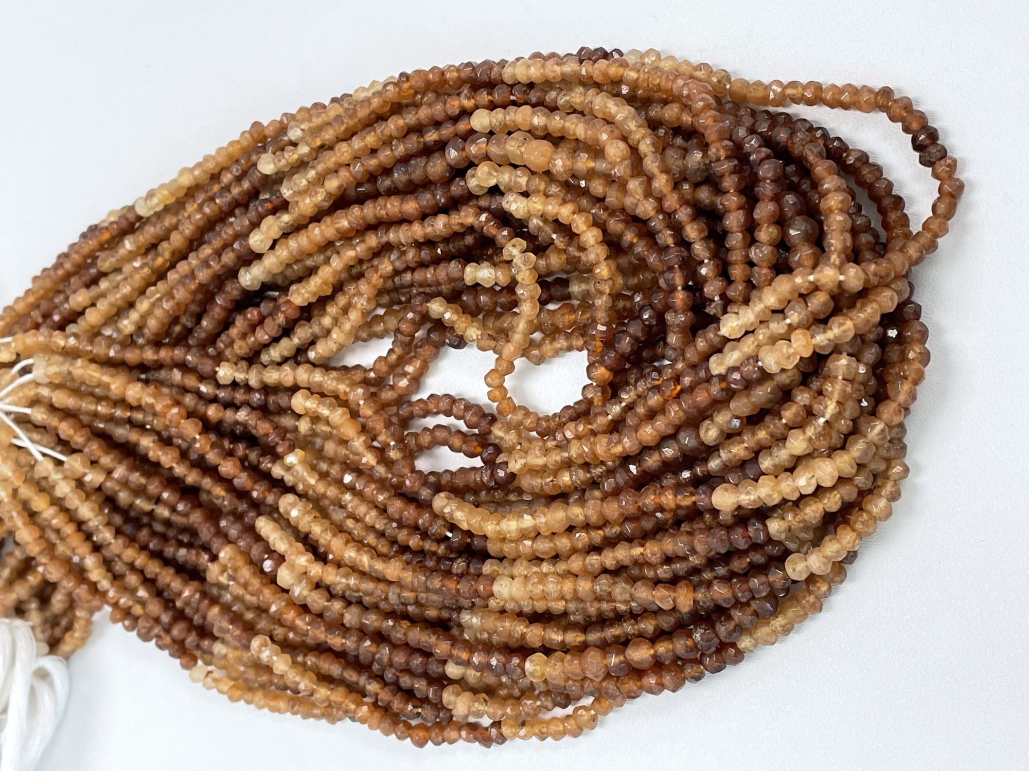 Shaded Hessonite Garnet Rondelle Faceted