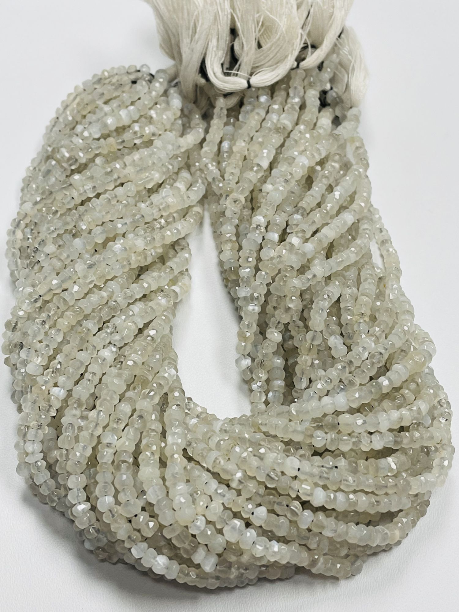 Moonstone Rondelle Faceted Ceylone