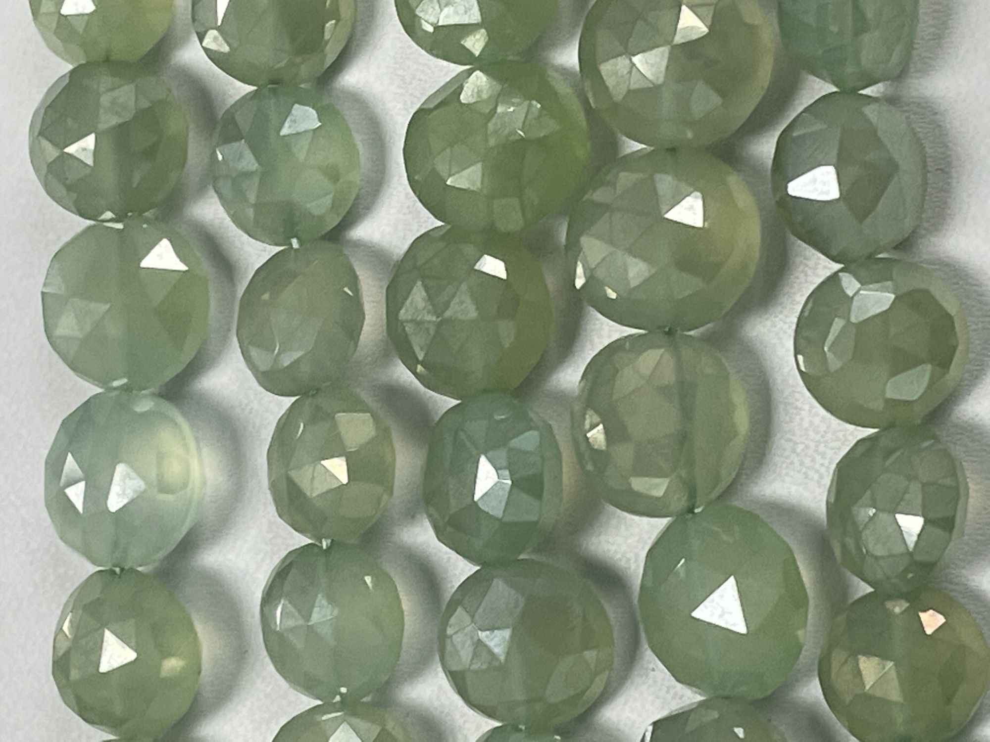 Mystic Green Chalcedony Coin Faceted