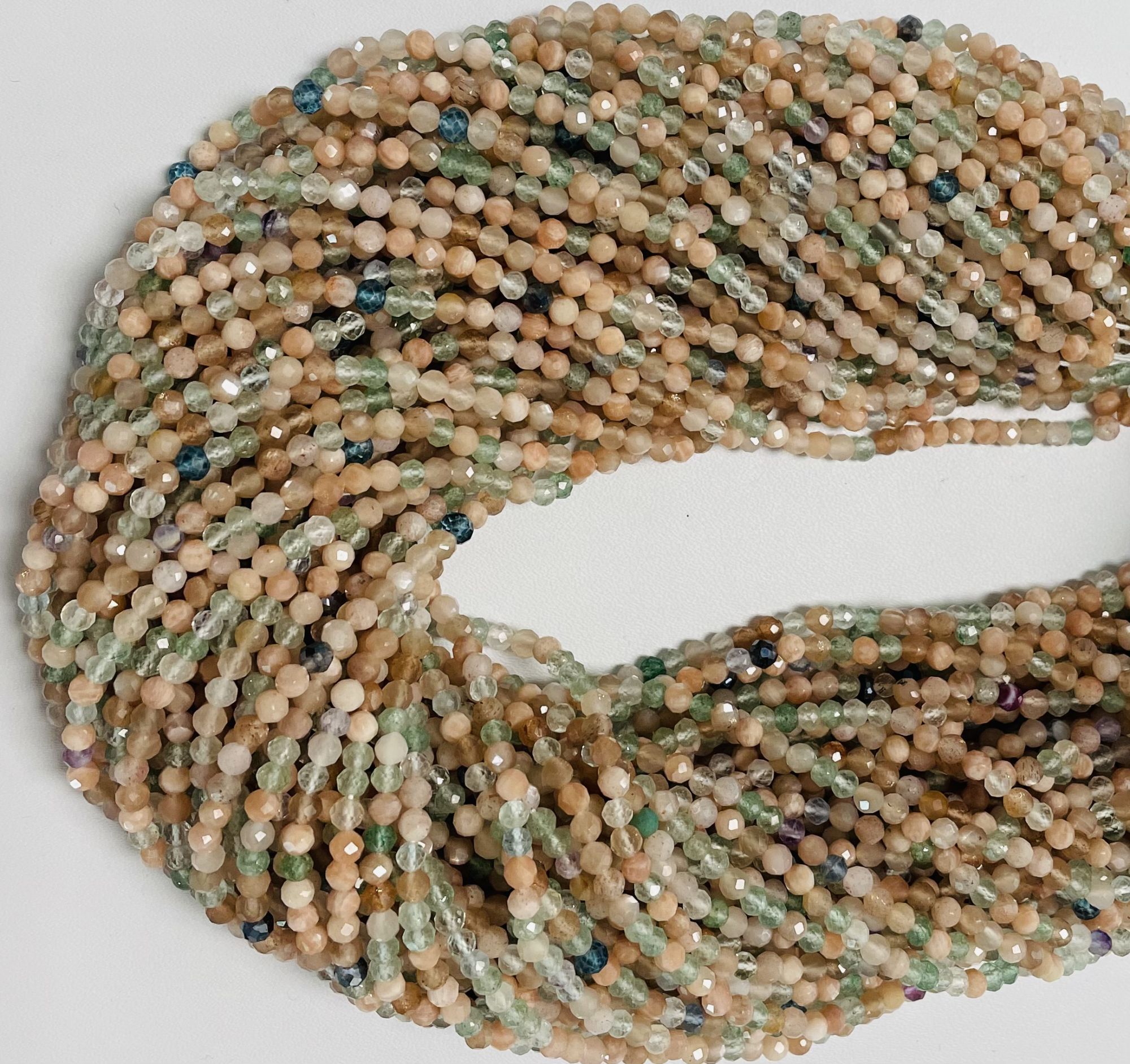 Multi Moonstone Rondelle Faceted