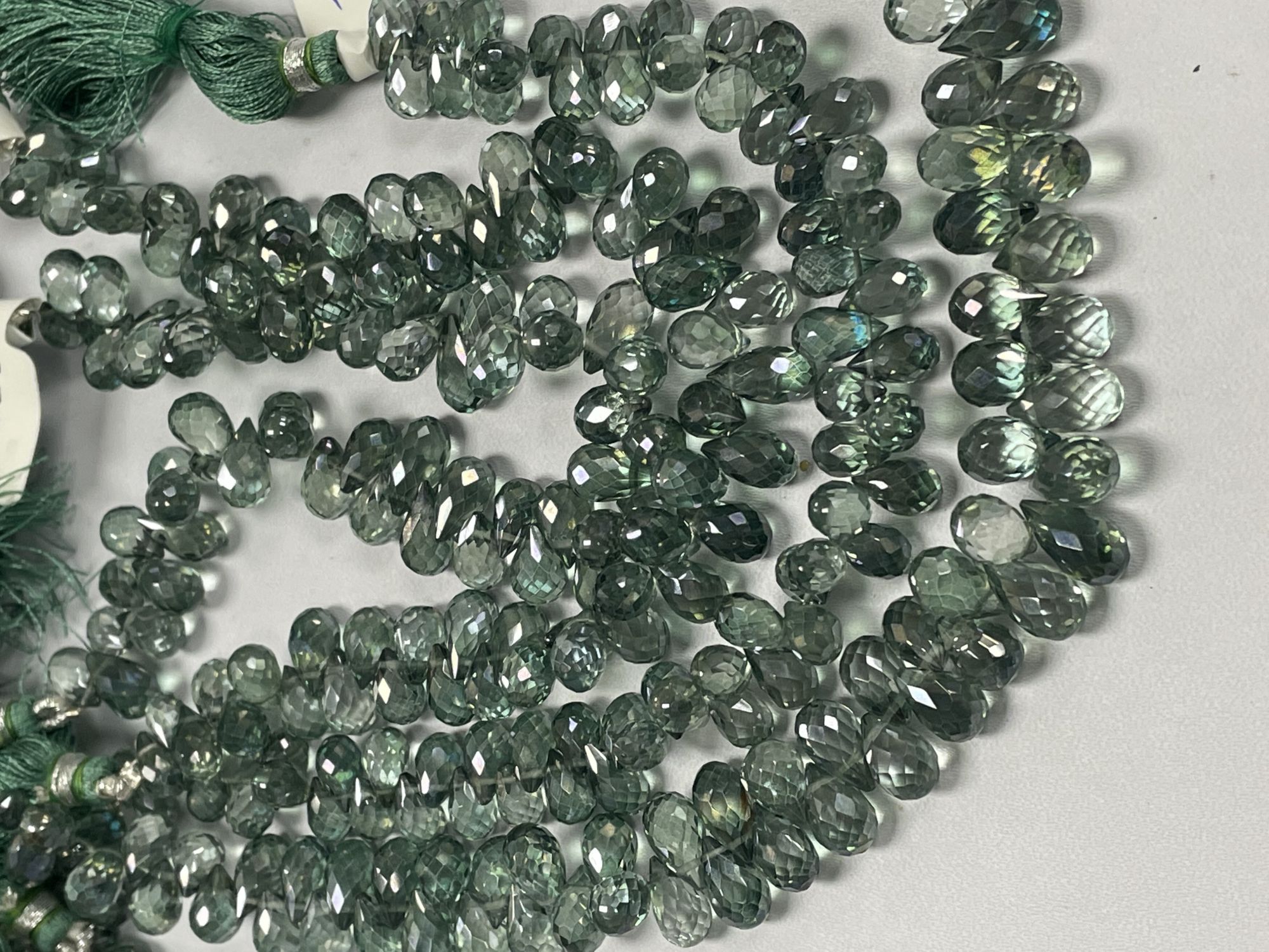 Green Mystic Quartz Drop Faceted