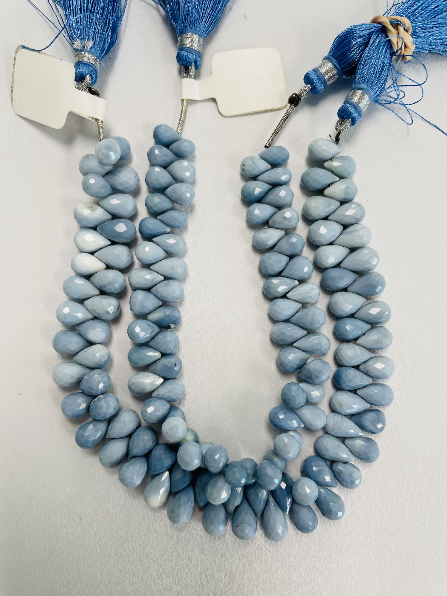 Blue Peruvian Opal Drops Faceted