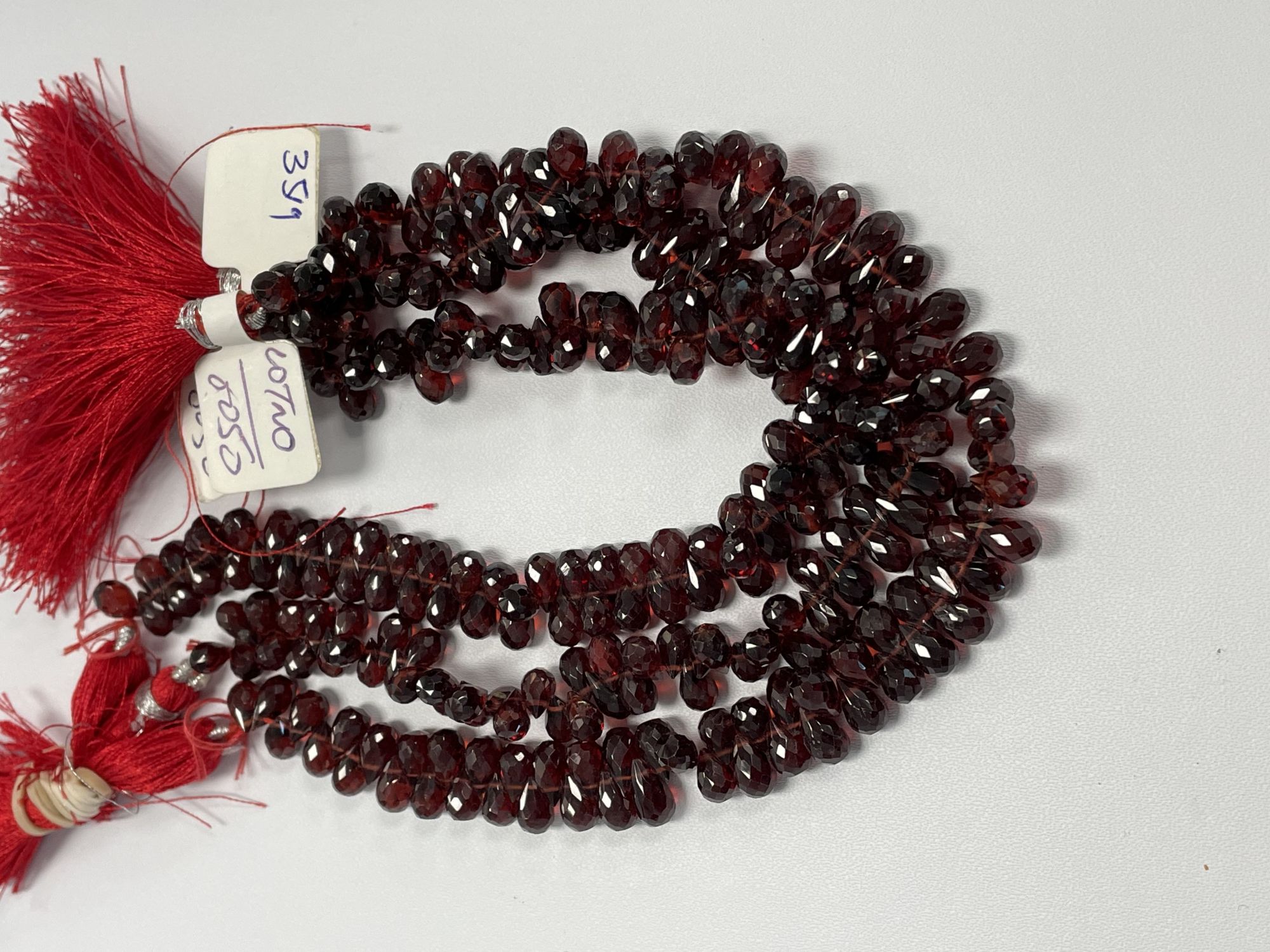 Red Garnet Drop Faceted
