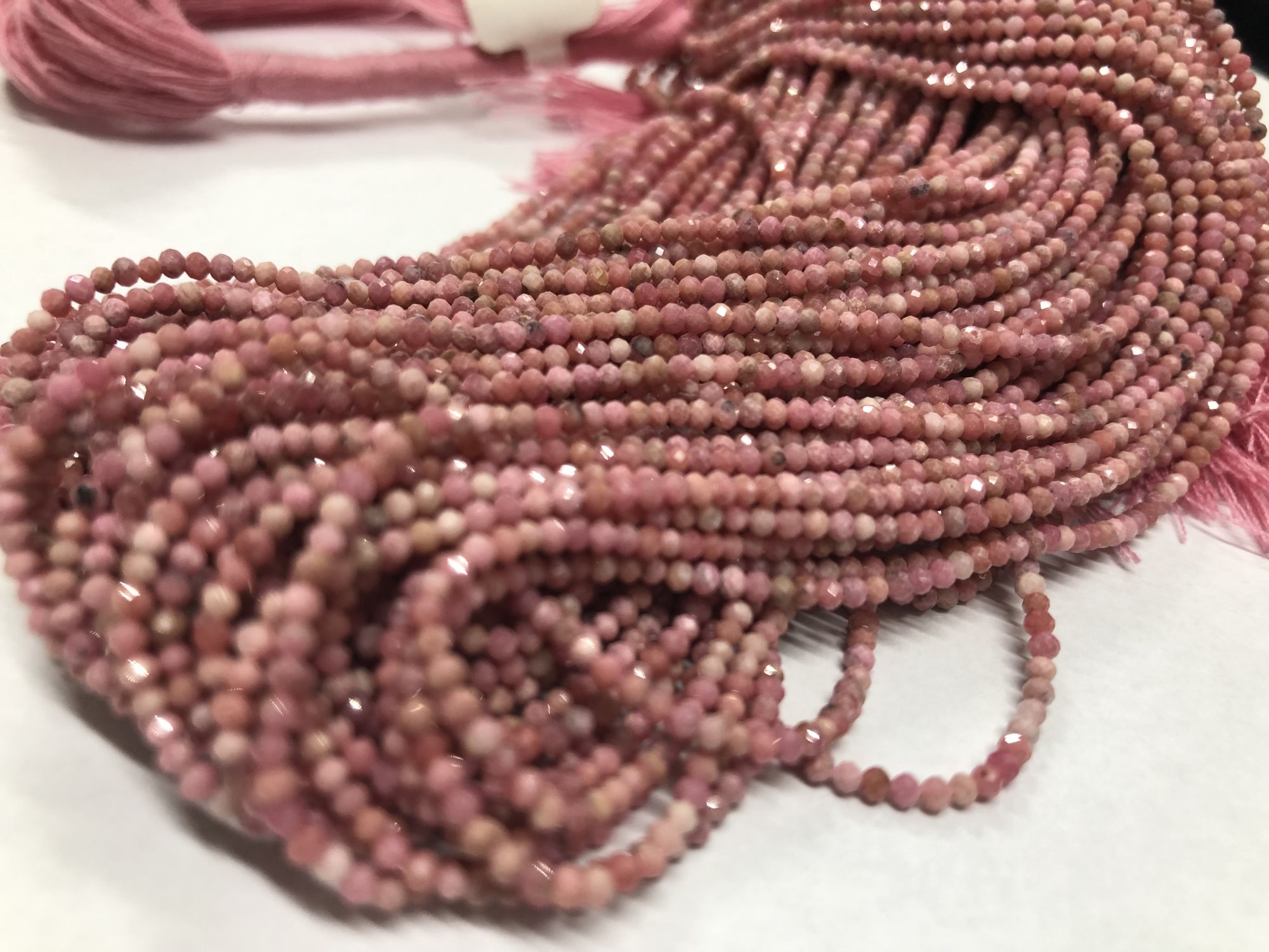 Pink Opal Rondelles Faceted
