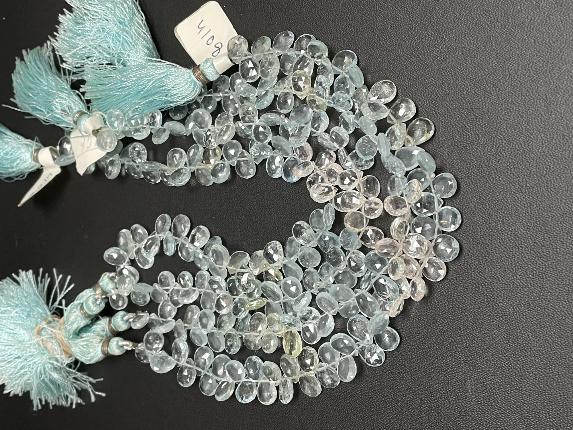 Multi Aquamarine Pear Faceted