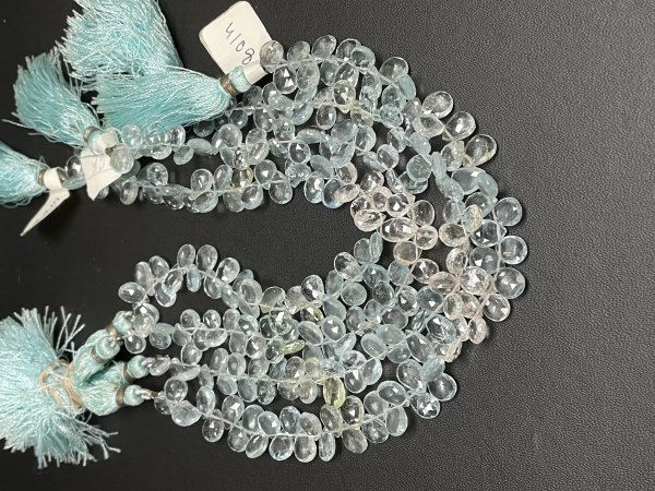 Multi Aquamarine Pear Faceted