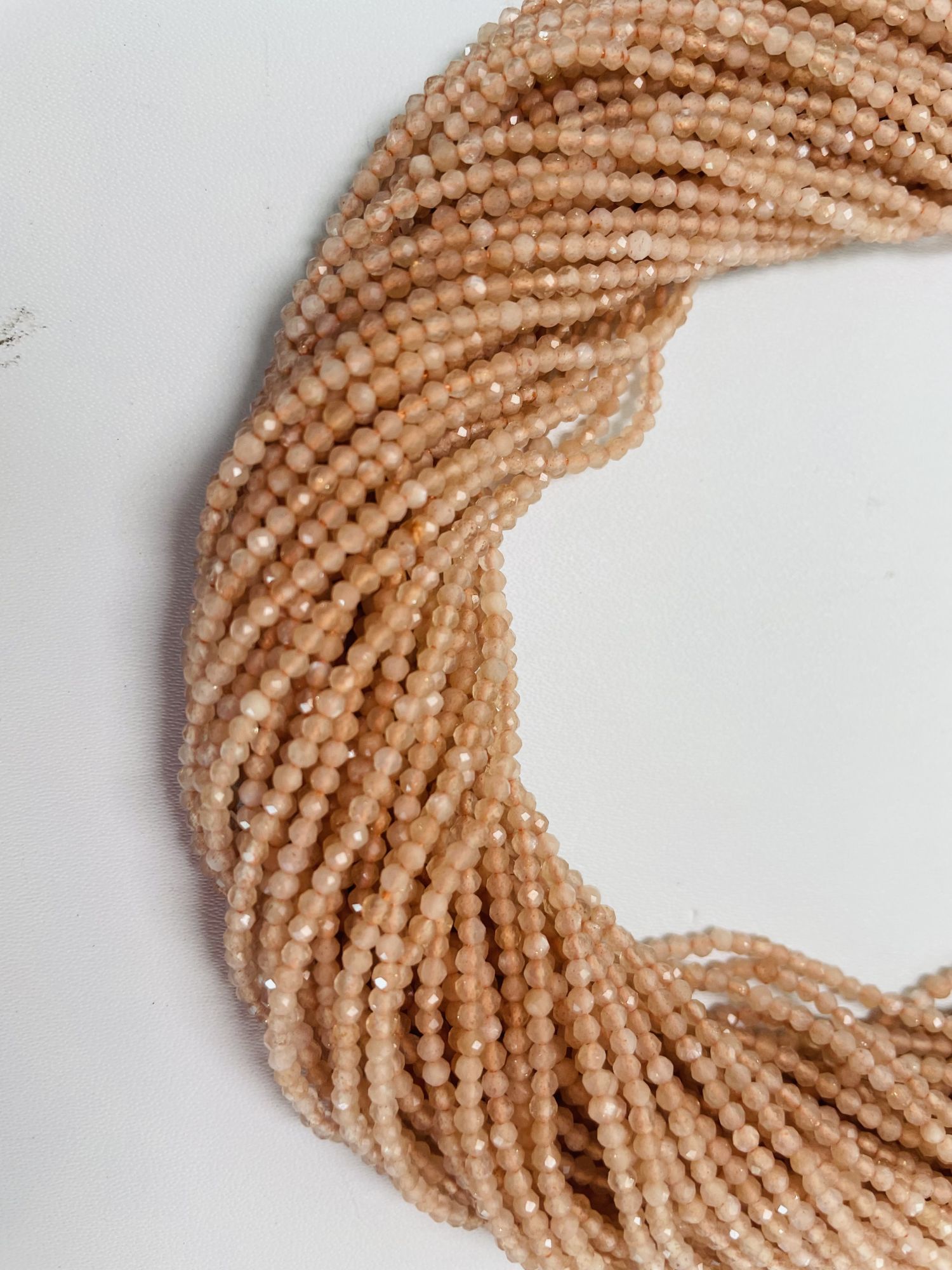 Peach Moonstone Rondelle Faceted