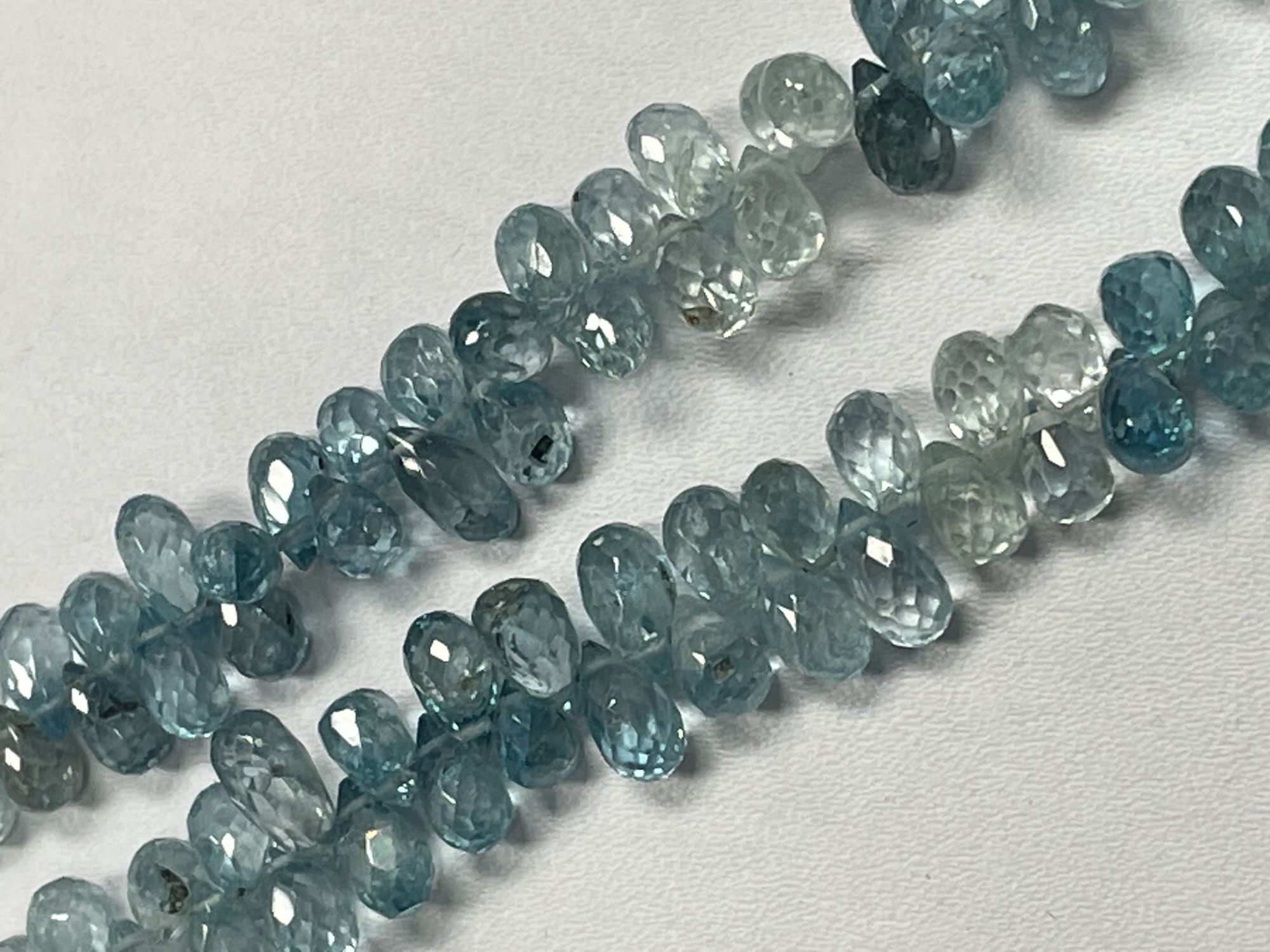Blue Zircon Drop Faceted