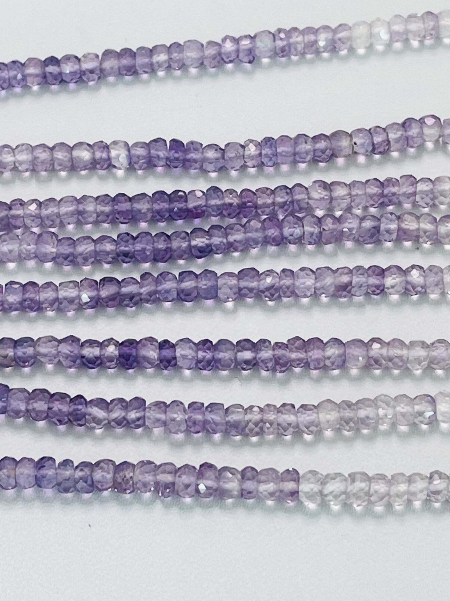 Shaded Purple Amethyst Rondelle Faceted