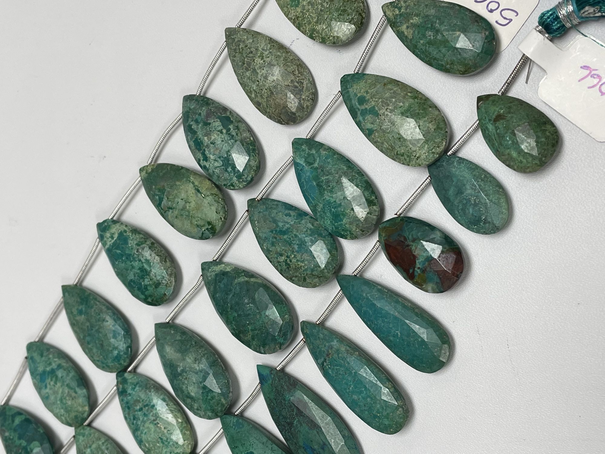 Chrysocolla Pears Faceted