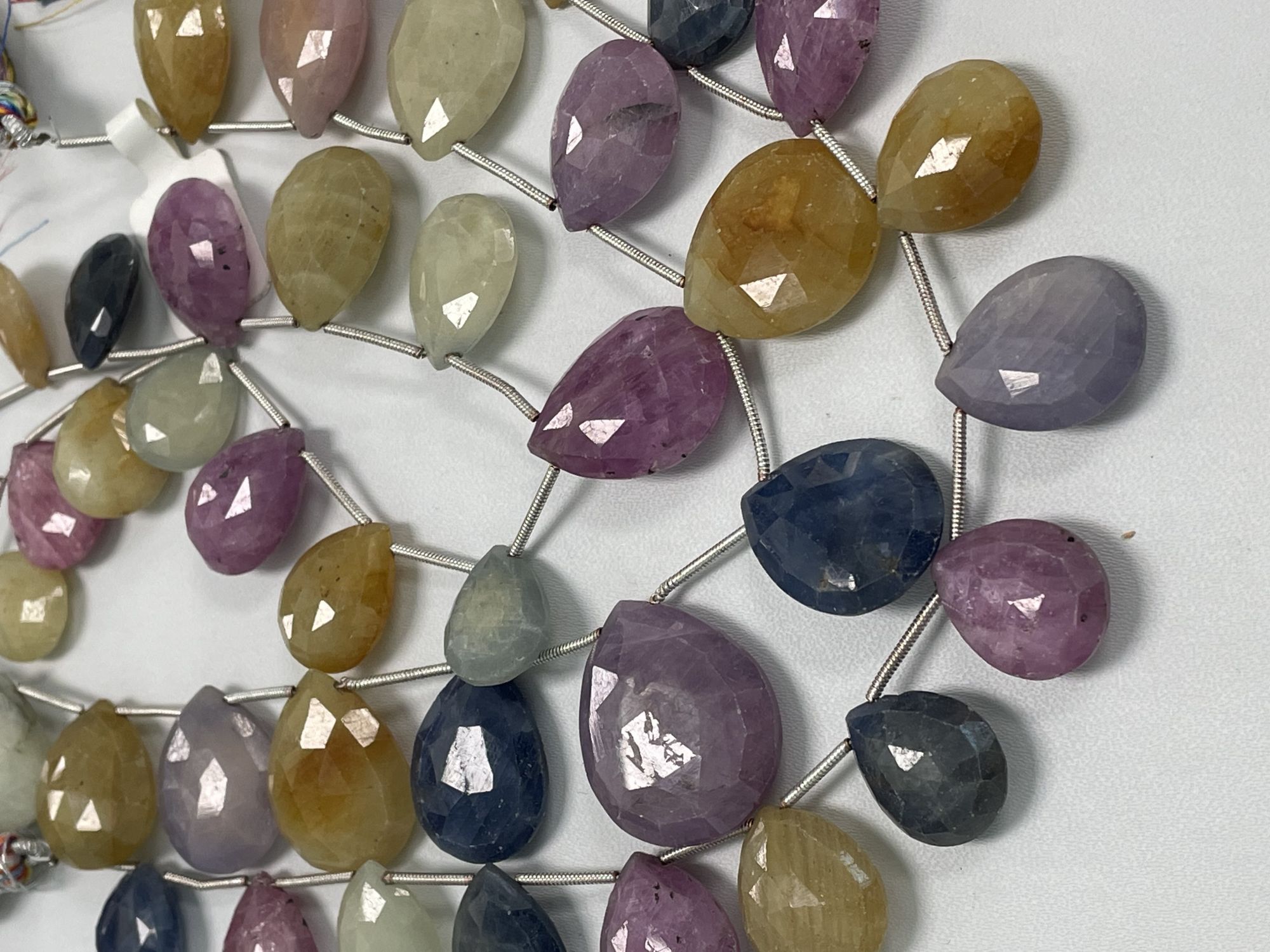 Multi Color Sapphire Pear Faceted