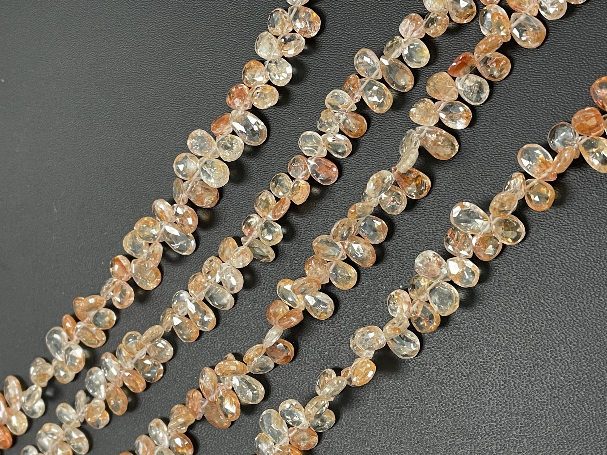 Orange Zircon Pear Faceted