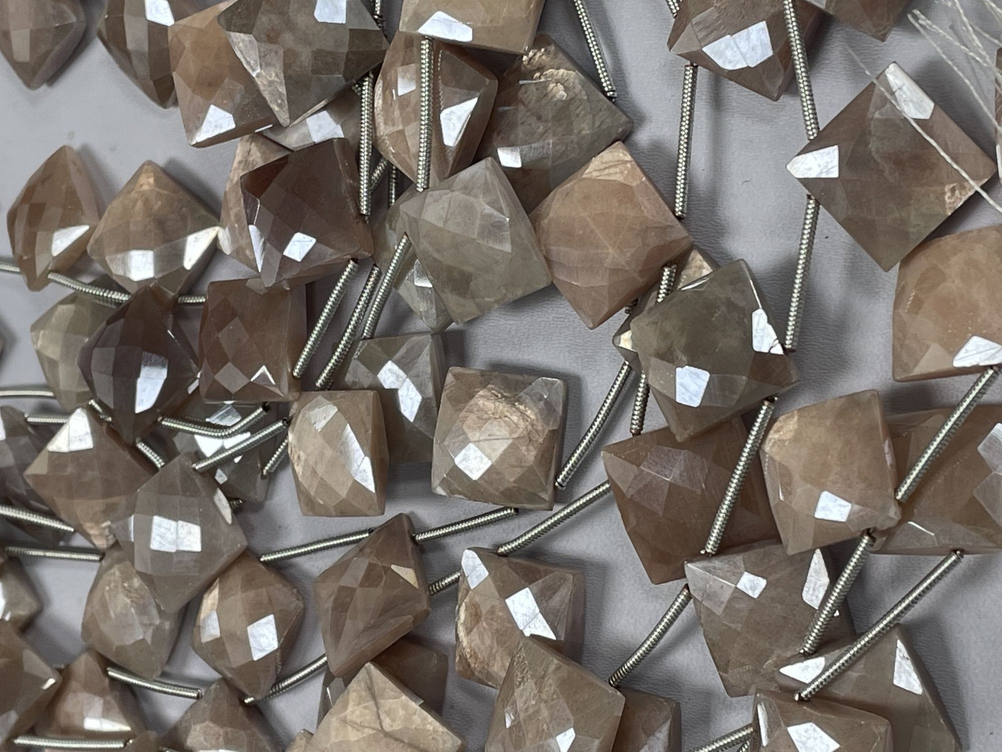 Moonstone Cushions Faceted