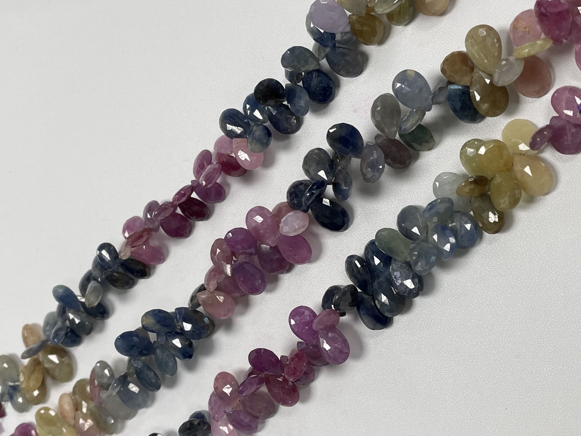 Multi Color Sapphire Pear Faceted