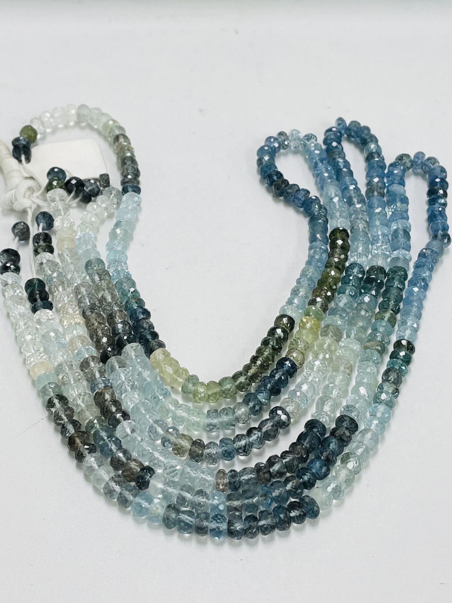 Multi Copper Aquamarine Rondelle Faceted