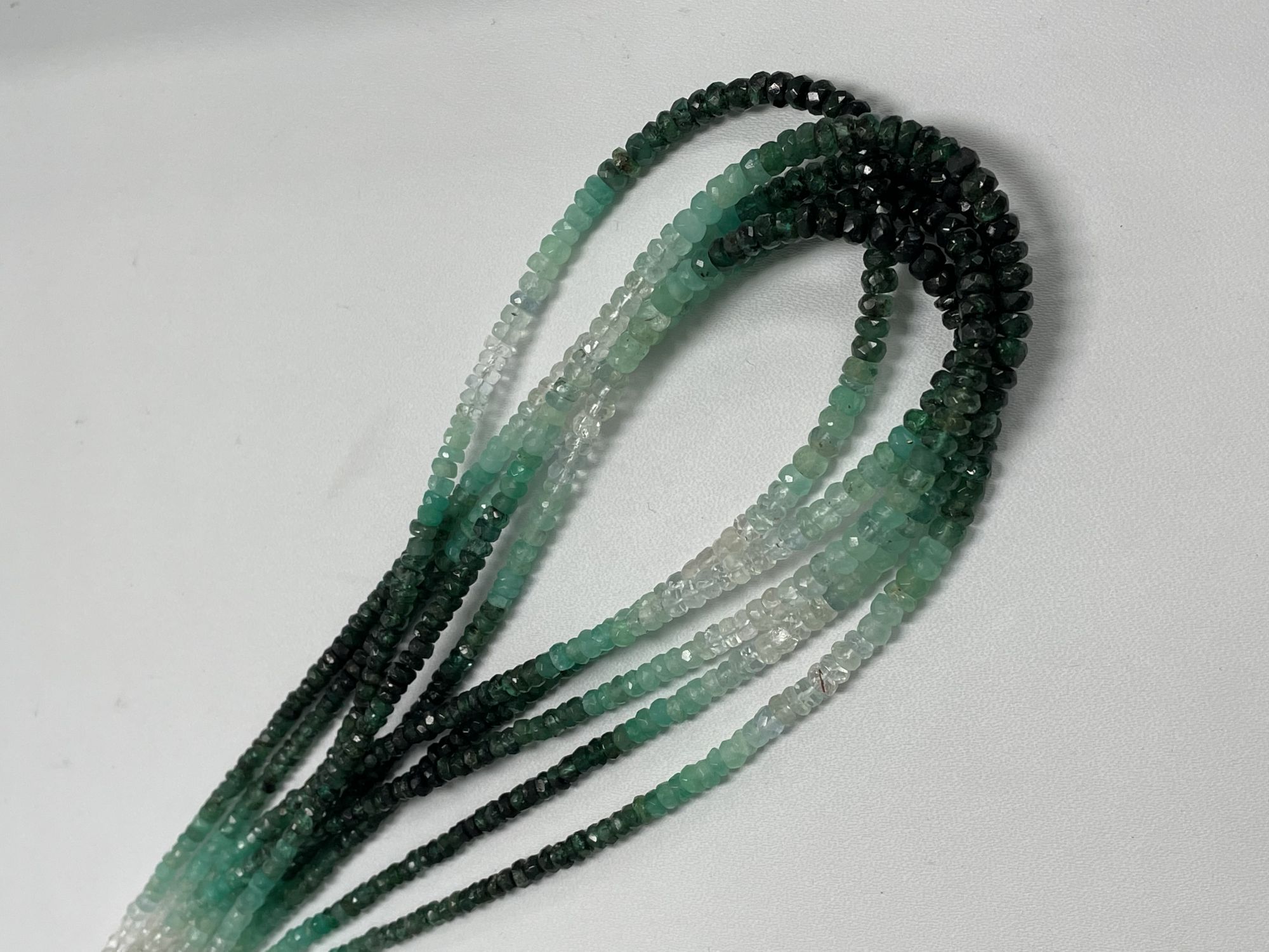 Shaded Emerald Rondelle Faceted