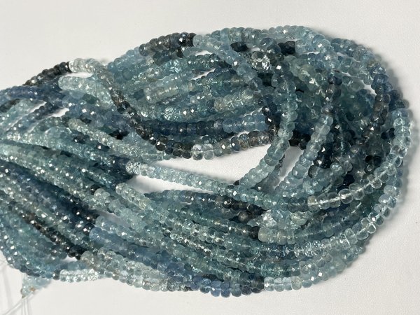 Multi Copper Aquamarine Rondelle Faceted