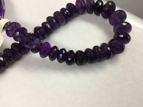 African Amethyst Rondelles Faceted