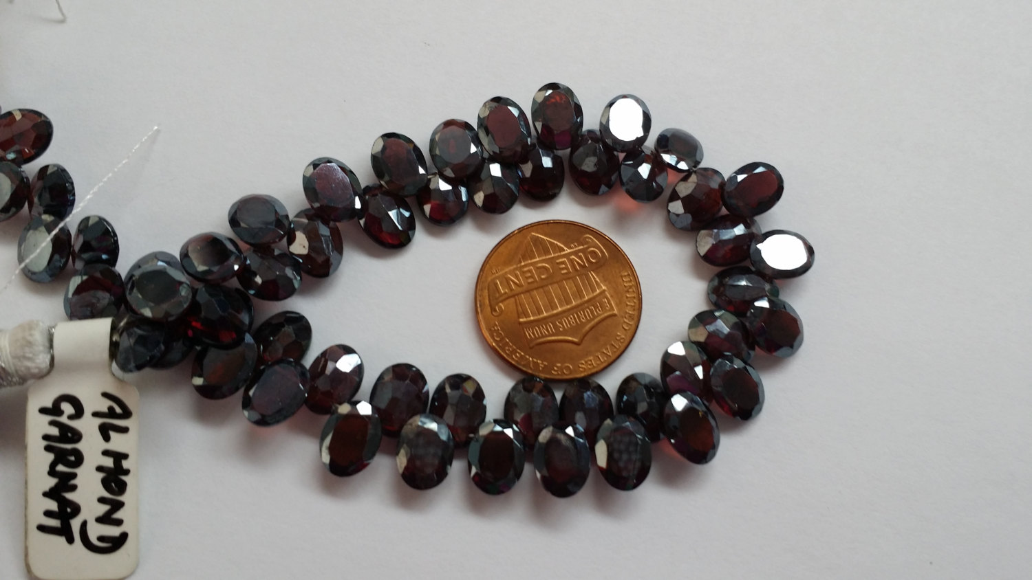 Almond Garnet Ovals Faceted COATED