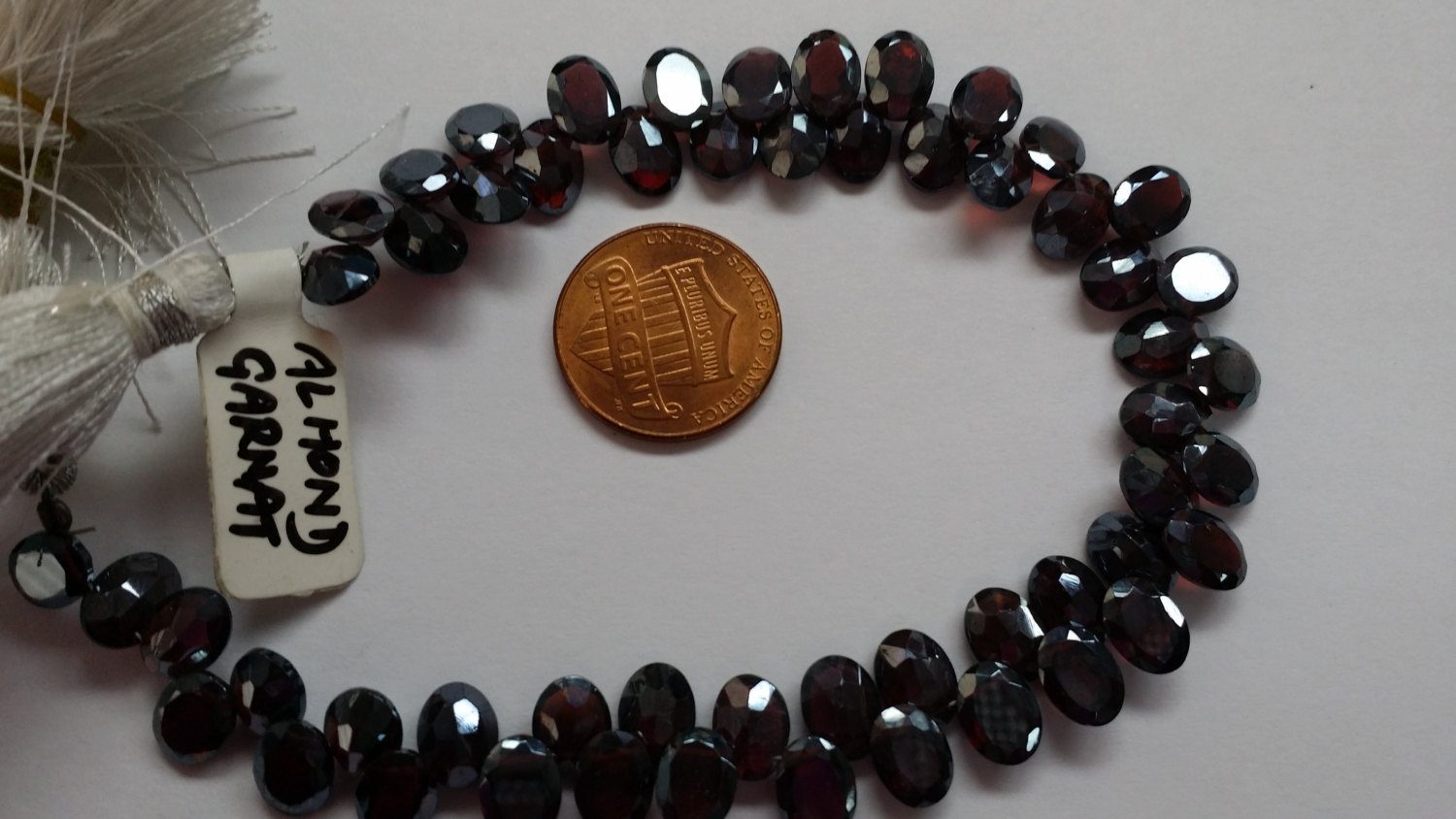 Almond Garnet Ovals Faceted COATED
