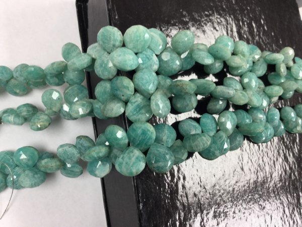 Amazonite Hearts Faceted