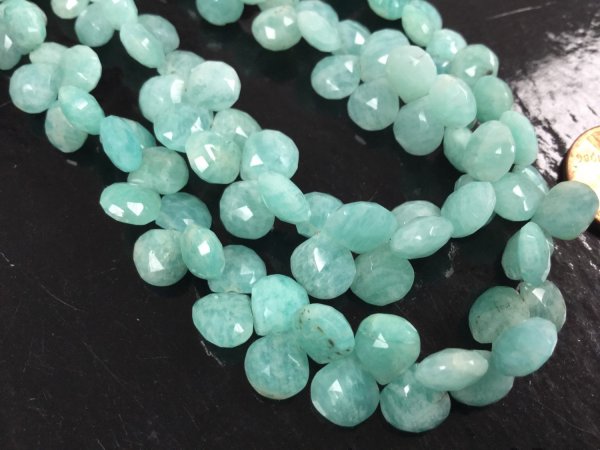 Amazonite Hearts Faceted