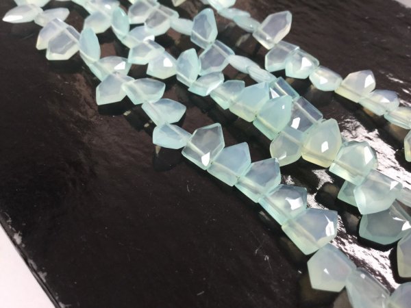 Aqua Chalcedony Fence Cut Faceted